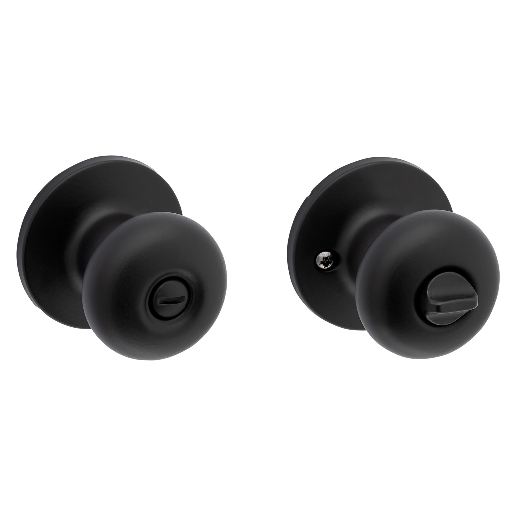 RELIABILT Baron Matte Black Interior Bed/Bath Privacy Door Knob