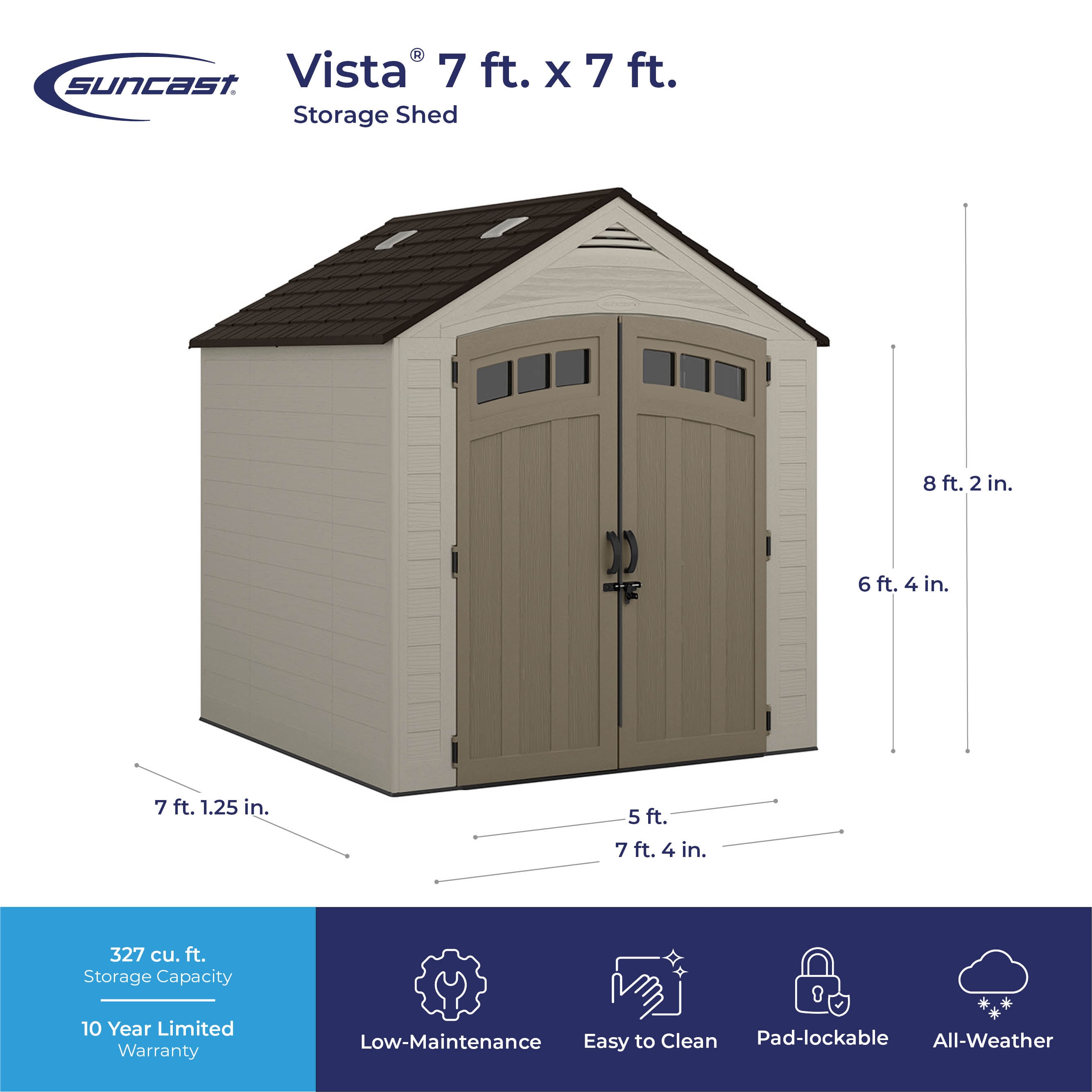 Suncast BMS7702D Vinyl-Resin-Storage-Buildings - View #4