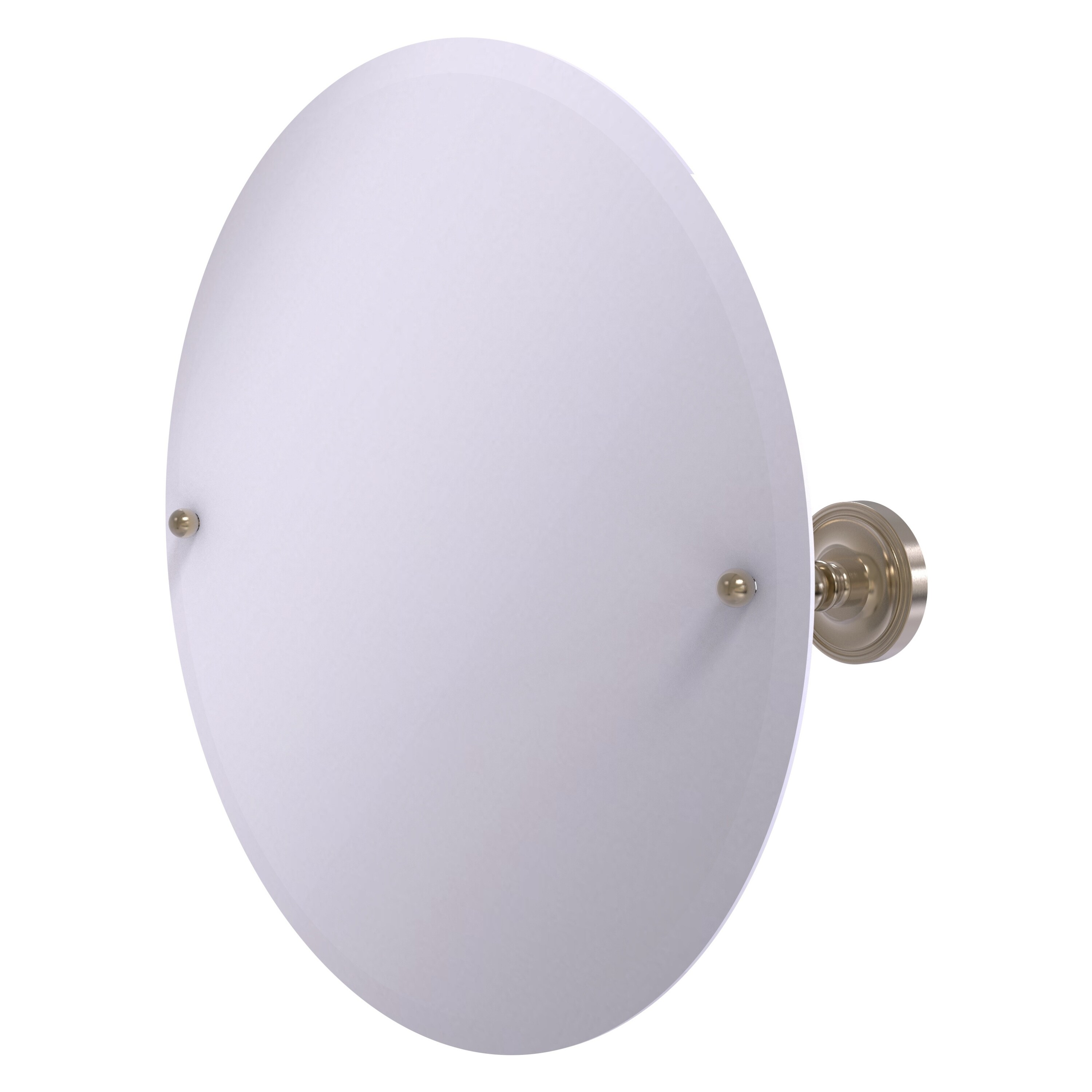 Allied Brass PR-90-PEW Prestige Regal 22-Inches x 22-Inches Beveled Frameless Round Tilting Bathroom Vanity Mirror ( Antique Pewter )
