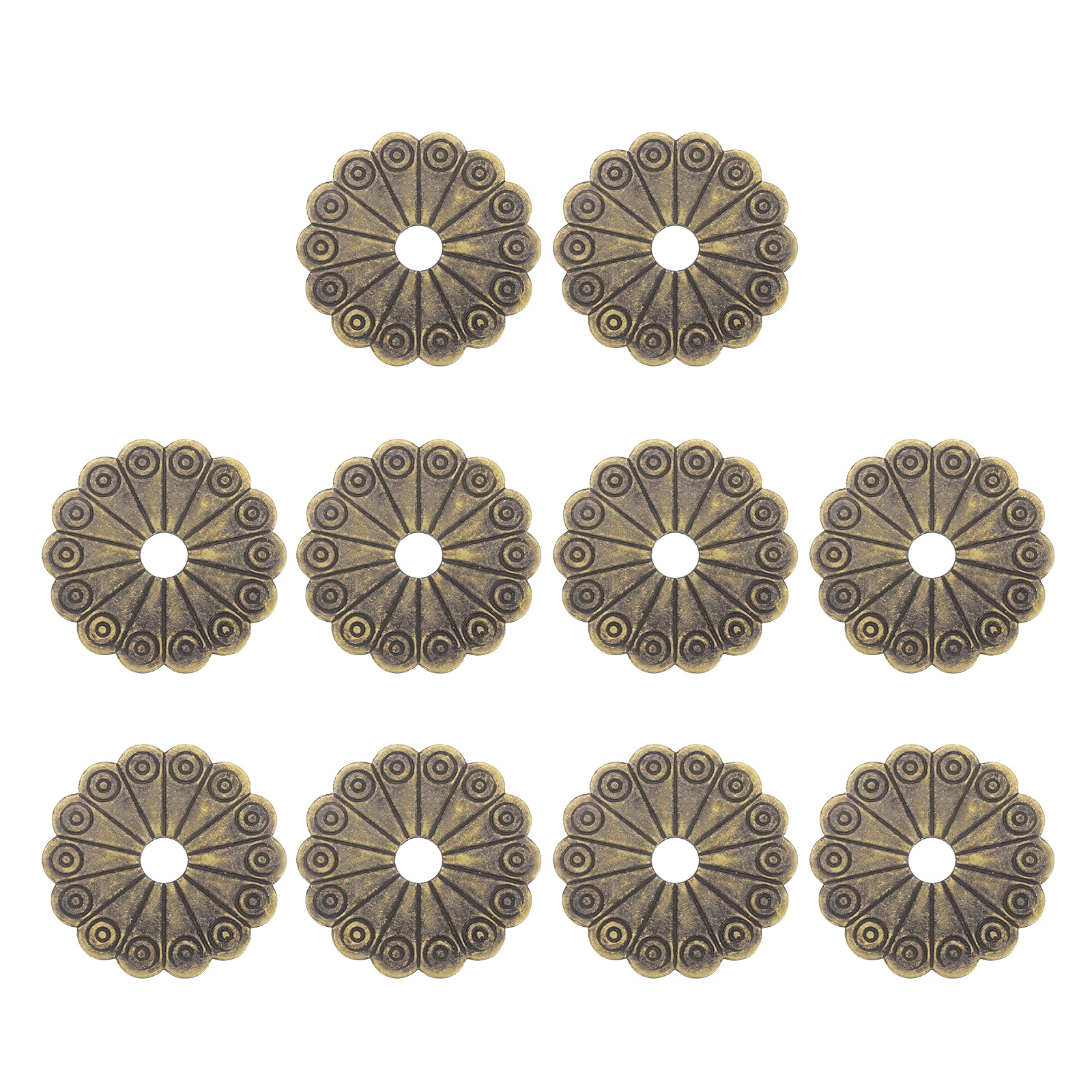 Unique Bargains 10pcs Cabinet Knob Backplate 1.26inch Lotus Leaf Shape Brass Backplate Washers Classical Furniture Decoration Gasket for Cabinet Drawer Cupboard Doors Hardware(Bronze Tone) #S26072900UX1644