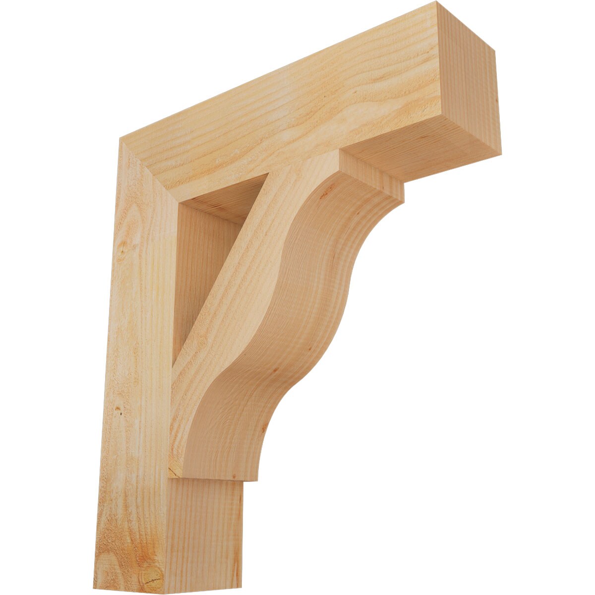 Ekena Millwork BKT06X24X28FST05RDF Funston Block Rough Sawn 6-in x 24-in x 28-in Douglas fir Brown Wood Standard bracket