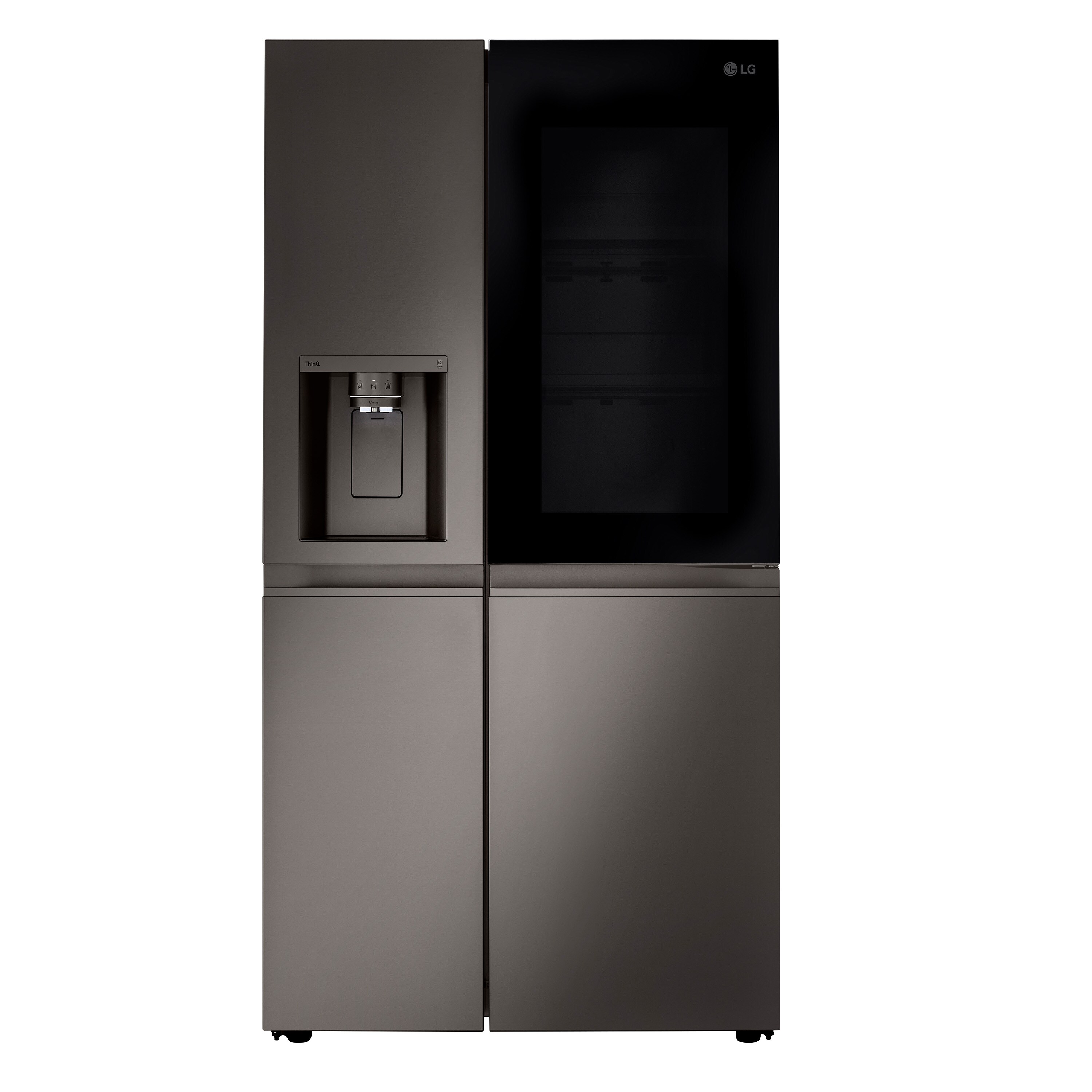 LG 27.1-cu ft Side-by-Side Refrigerator Smart with Ice Maker, Water and Ice Dispenser (Pintproof Black Stainless Steel) ENERGY STAR