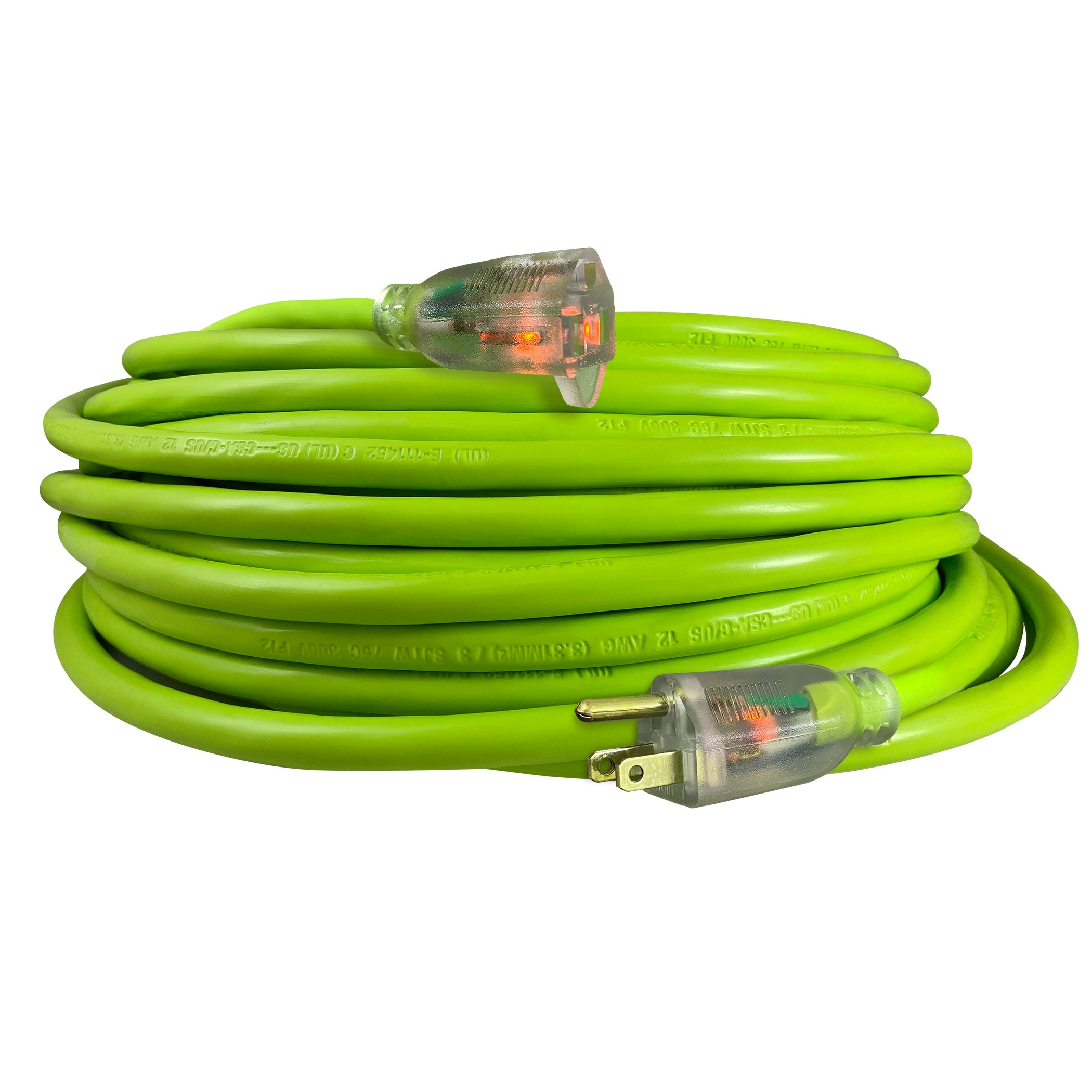 Century Contractor Grade 50 ft 10 Gauge Power Extension Cord 10/3 Plug ,extension Cord with Lighted Ends (50 ft 10 Gauge, Green)