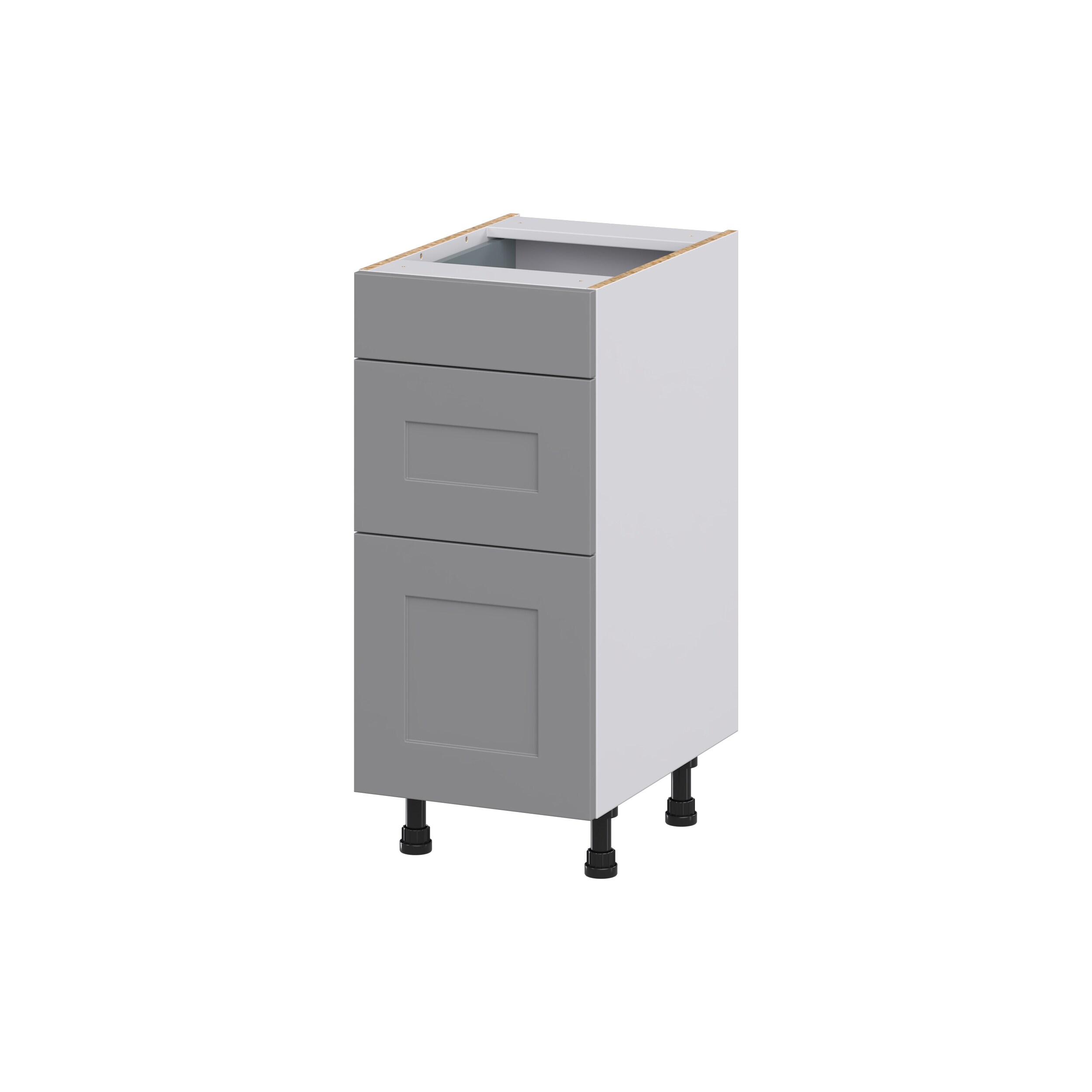 Hugo&Borg Beaumont 15-in W x 34.5-in H x 21-in D Slate Gray 1-Drawer Base Fully Assembled Cabinet (Recessed Panel Shaker Style)