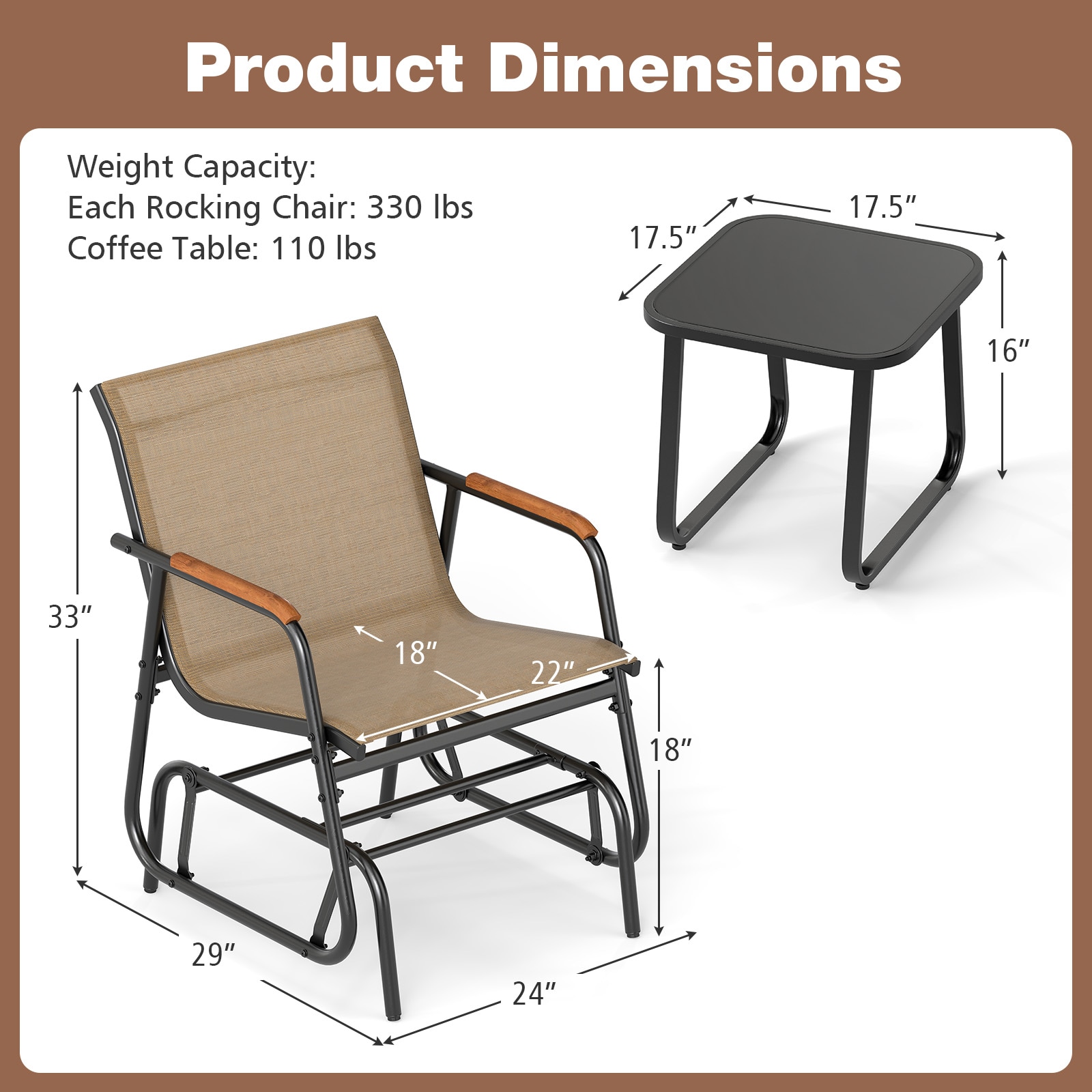 YERIVA P12174CFDH Patio-Conversation-Sets - View #2