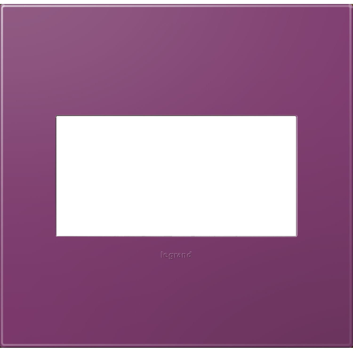 Legrand AWP2GPL4 adorne 2-Gang Specialty Size Plum Plastic Indoor Screwless Square Wall Plate