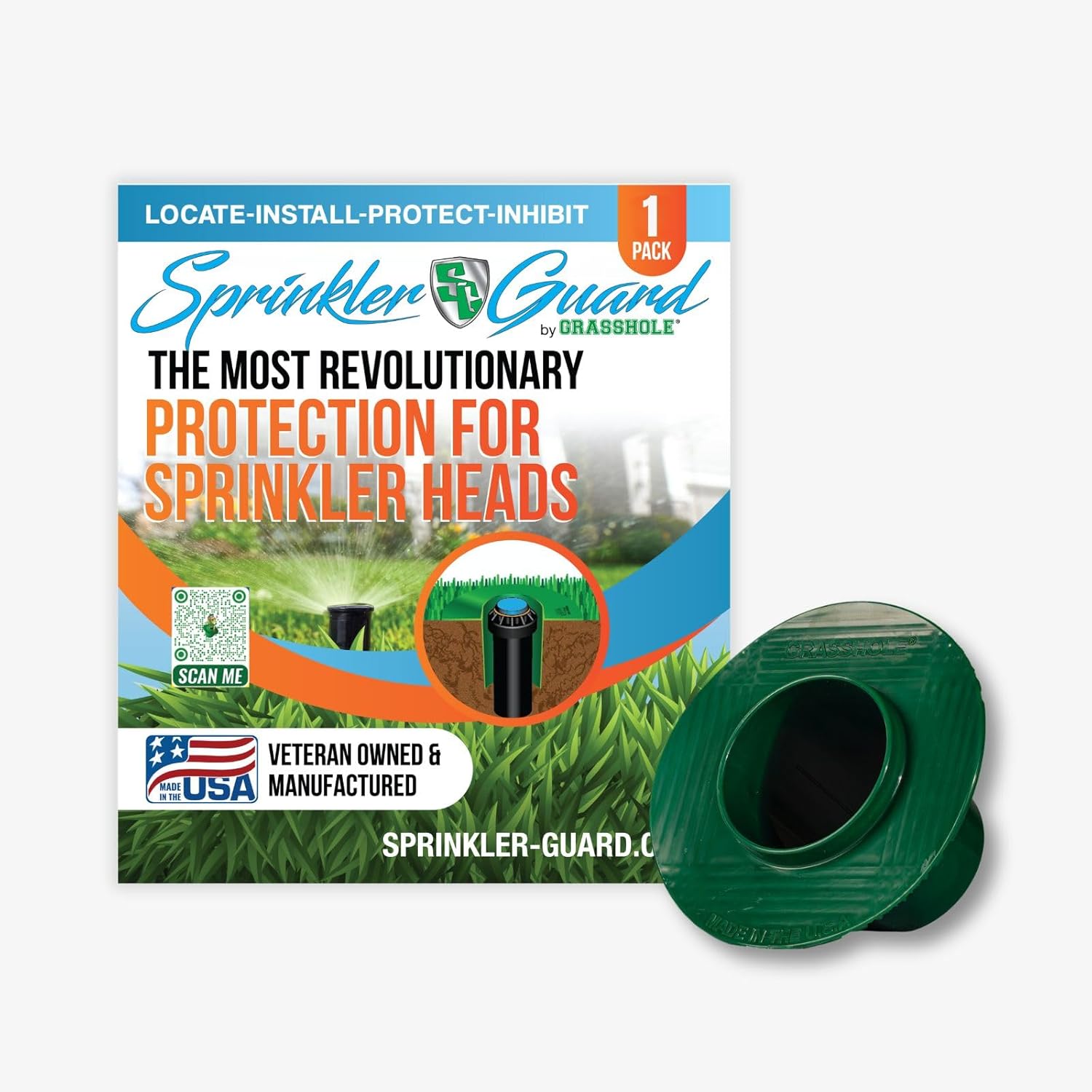 GRASSHOLE  Sprinkler Head Protection - Durable Lawn Sprinkler Guard Donut (1 Pack)