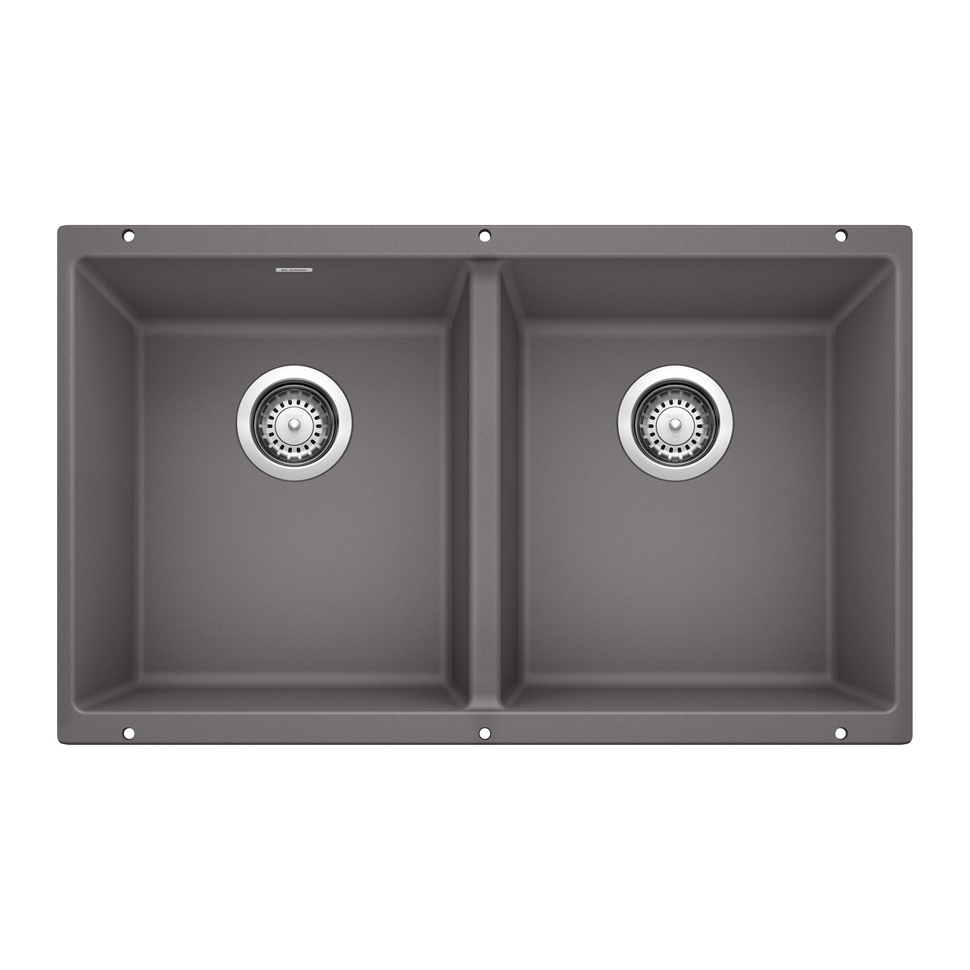 Cinder Gray Granite Double Bowl Undermount Kitchen Sink