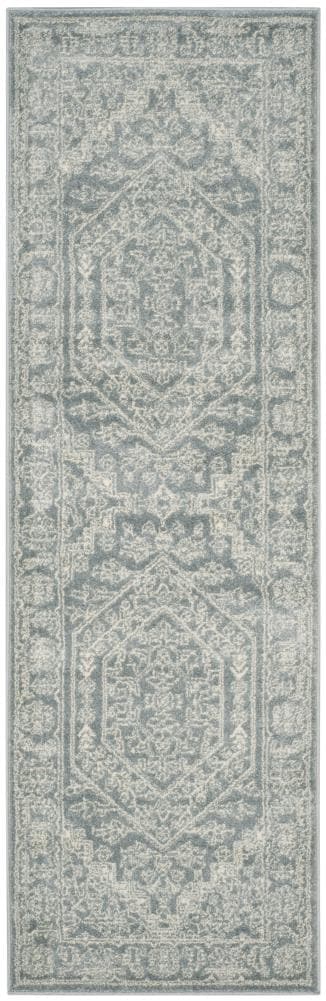 Safavieh Adirondack Herati 2 x 10 Slate/Ivory Indoor Lodge Runner Rug ...