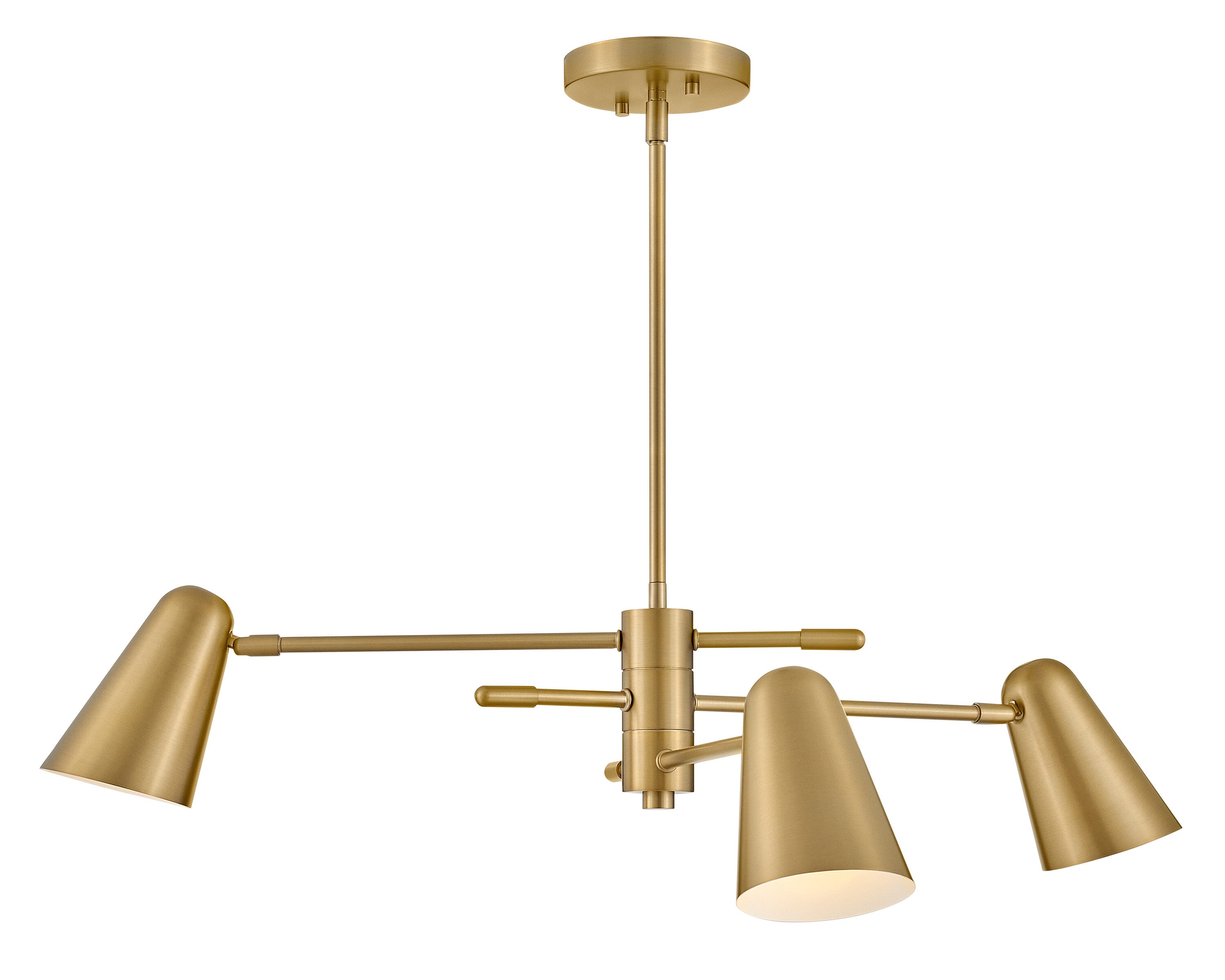 Lark 83543LCB Birdie 3 -Light Satin Brass Modern/contemporary For Use in Bedrooms, Dining Rooms, Foyers, Kitchens, Living Rooms Chandelier