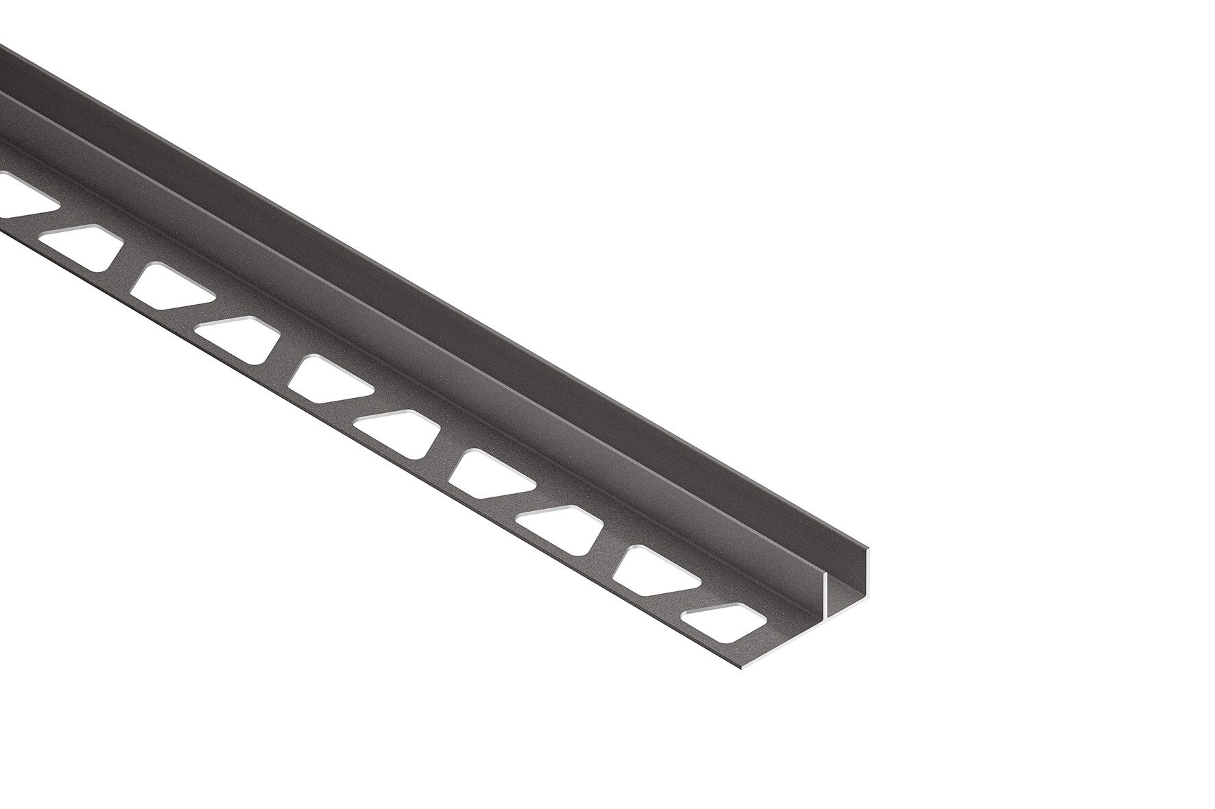 Schluter Systems SG125TSDA12 Deco-SG 0.5-in W x 98.5-in L Dark anthracite textured color-coated aluminum Aluminum Shadow gap Tile Edge Trim