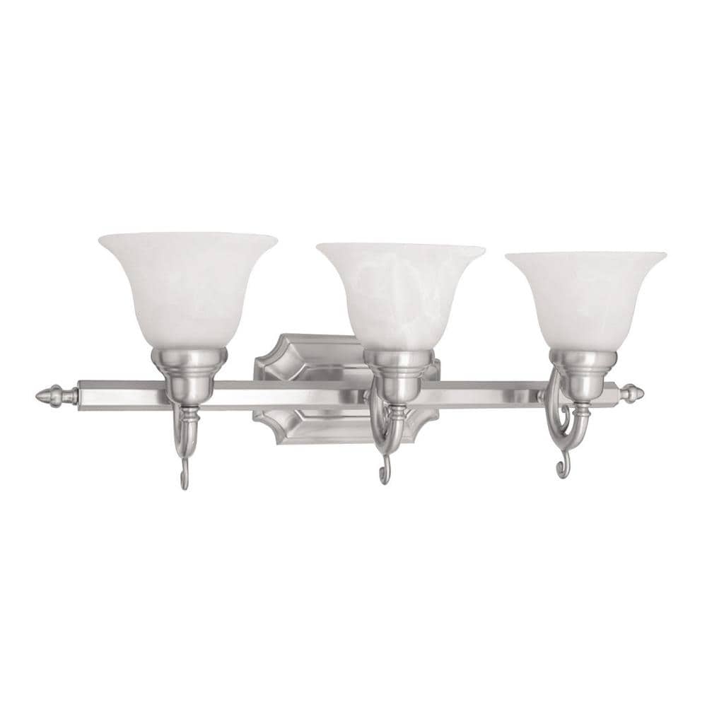 Livex Lighting 1283-91 French Regency 3 -Light Brushed Nickel Traditional Vanity light
