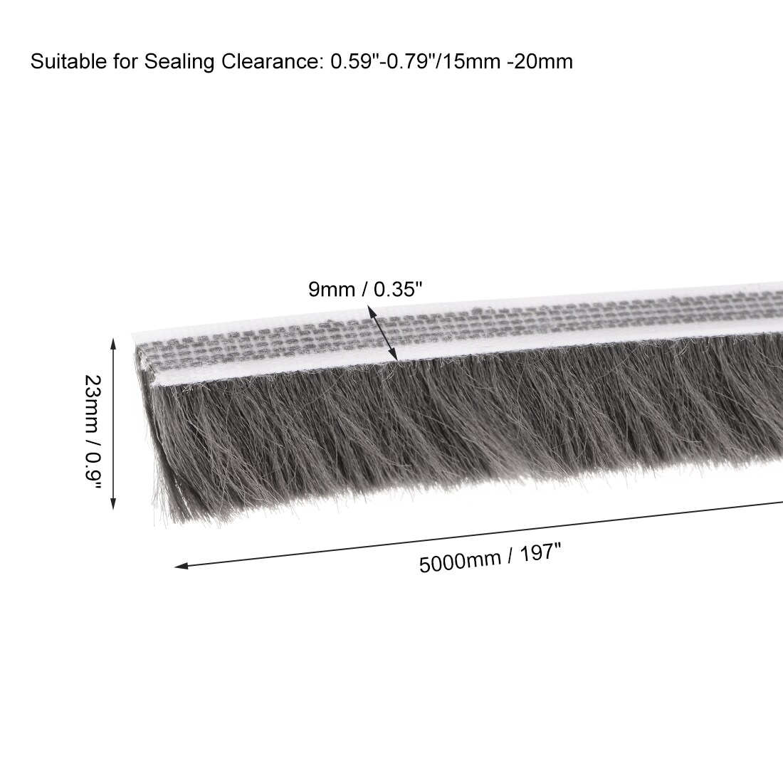 Sourcing Map Brush Weather Stripping, Adhesive Felt Door Seal Strip - View #8
