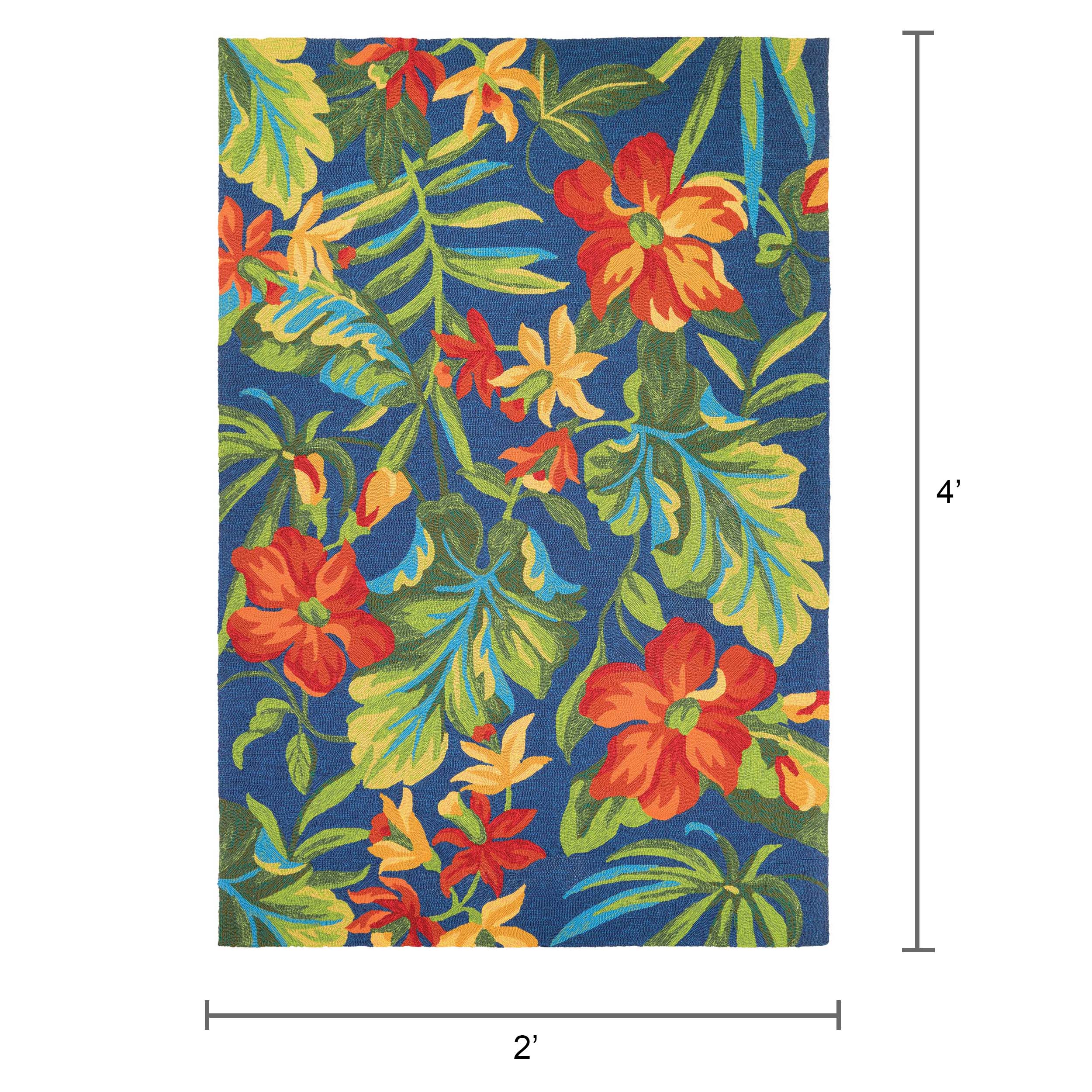 Covington Handmade Floral Synthetic 2'x4' Multicolor Area Rug