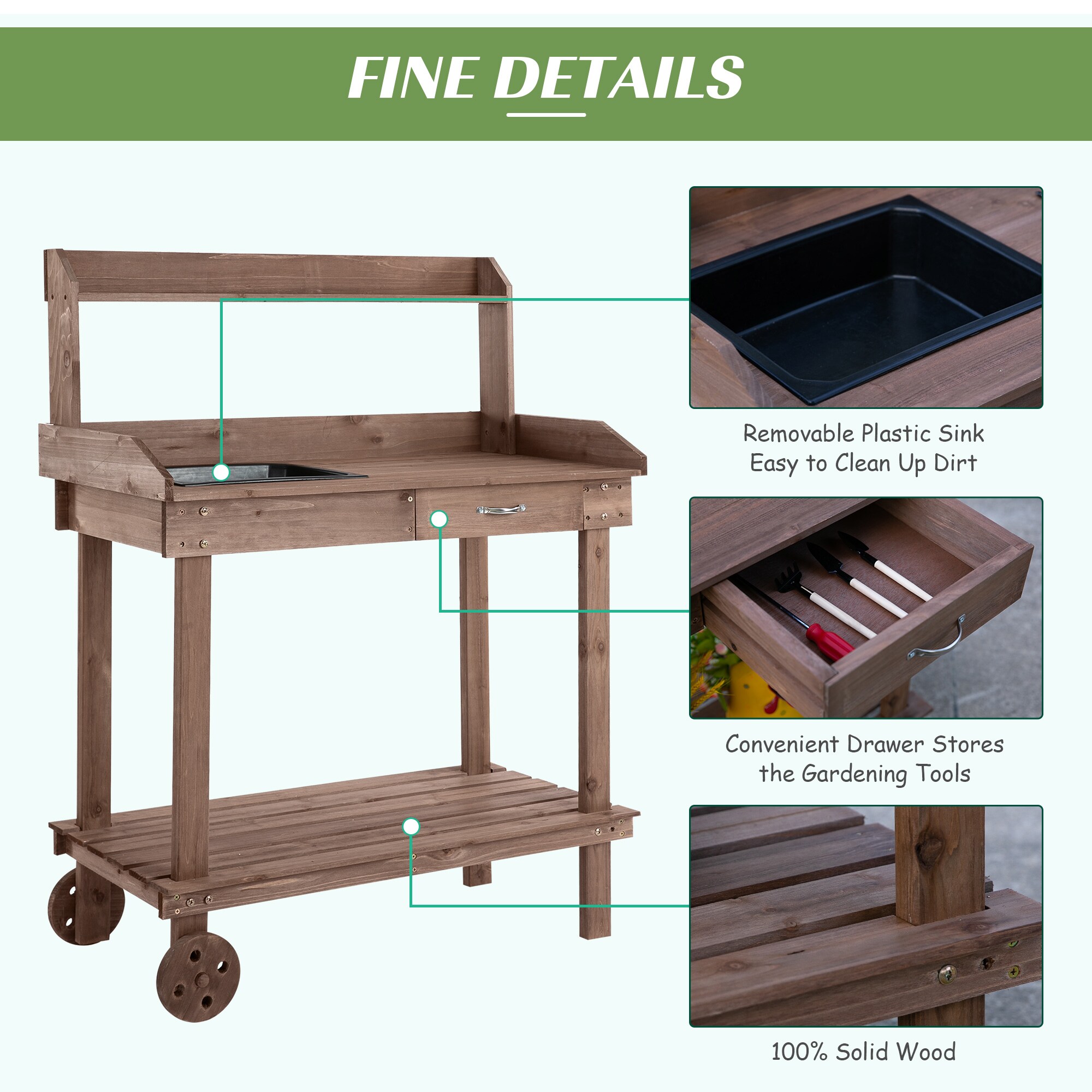 Outsunny 845-460BN Potting-Benches - View #6