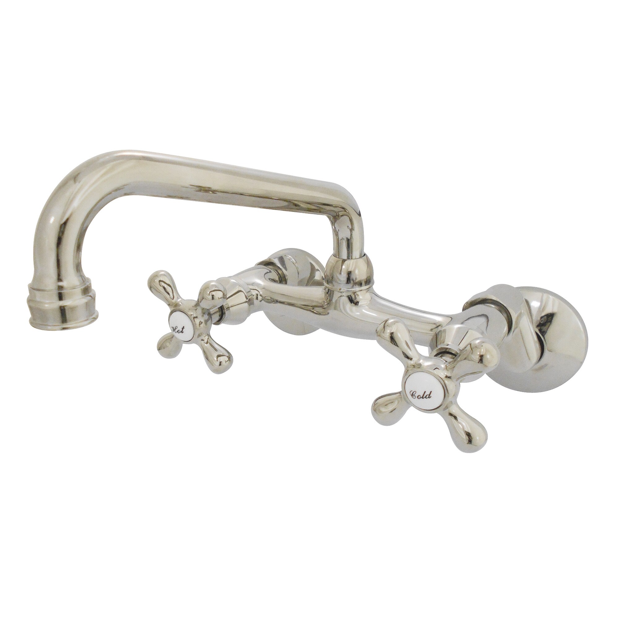 Kingston Brass WLKS213PN Kingston Polished Nickel Double Handle Wall-mount Kitchen Faucet