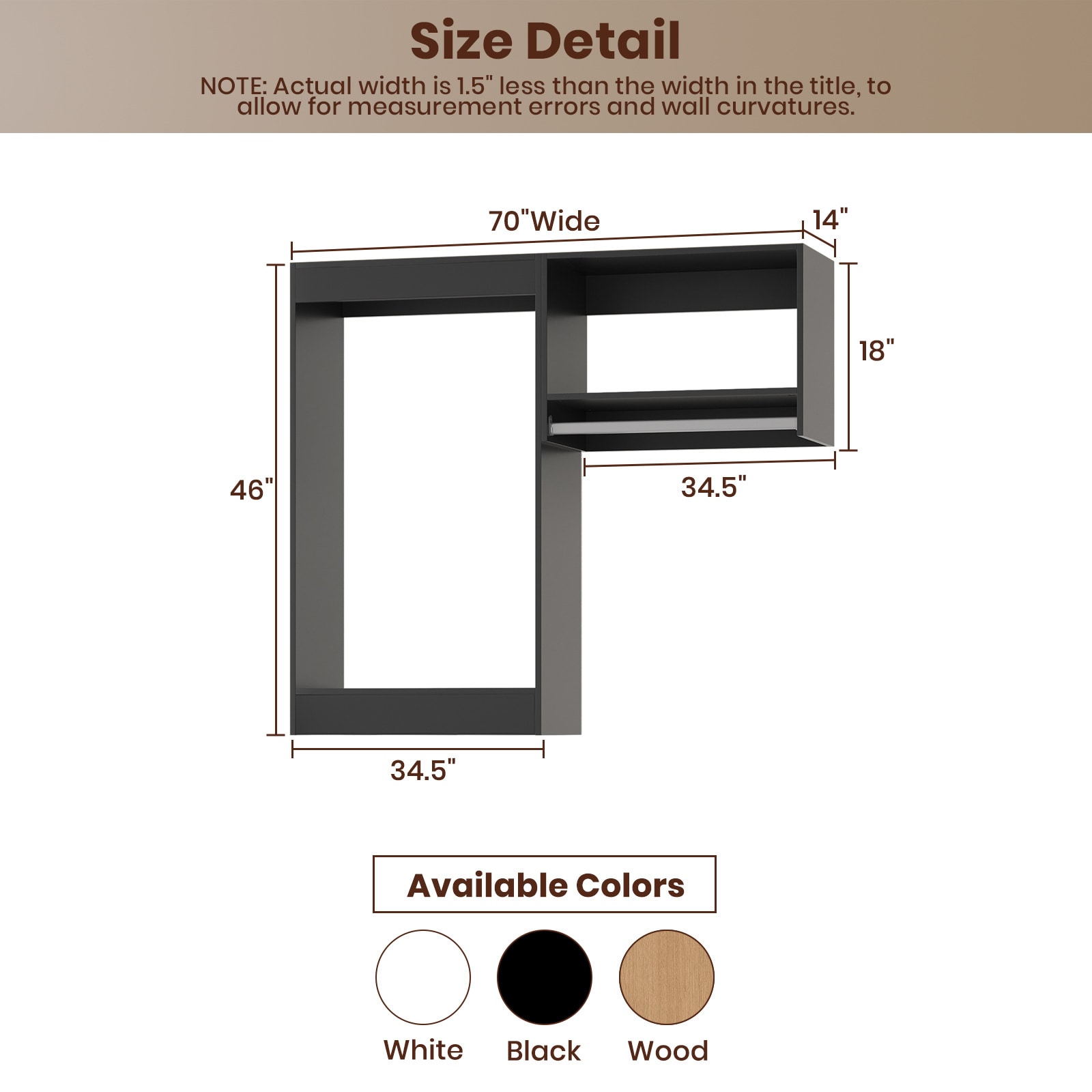 LOVMOR LO-MODEL2-22-ZJL Wood-Closet-Shelves - View #2