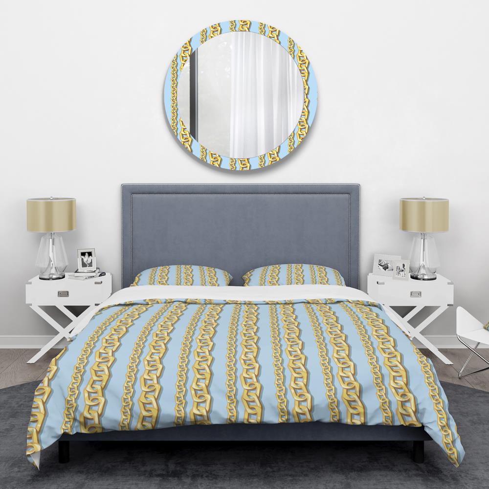 Designart BED24425-T 3 -Piece Yellow Twin Duvet cover Set