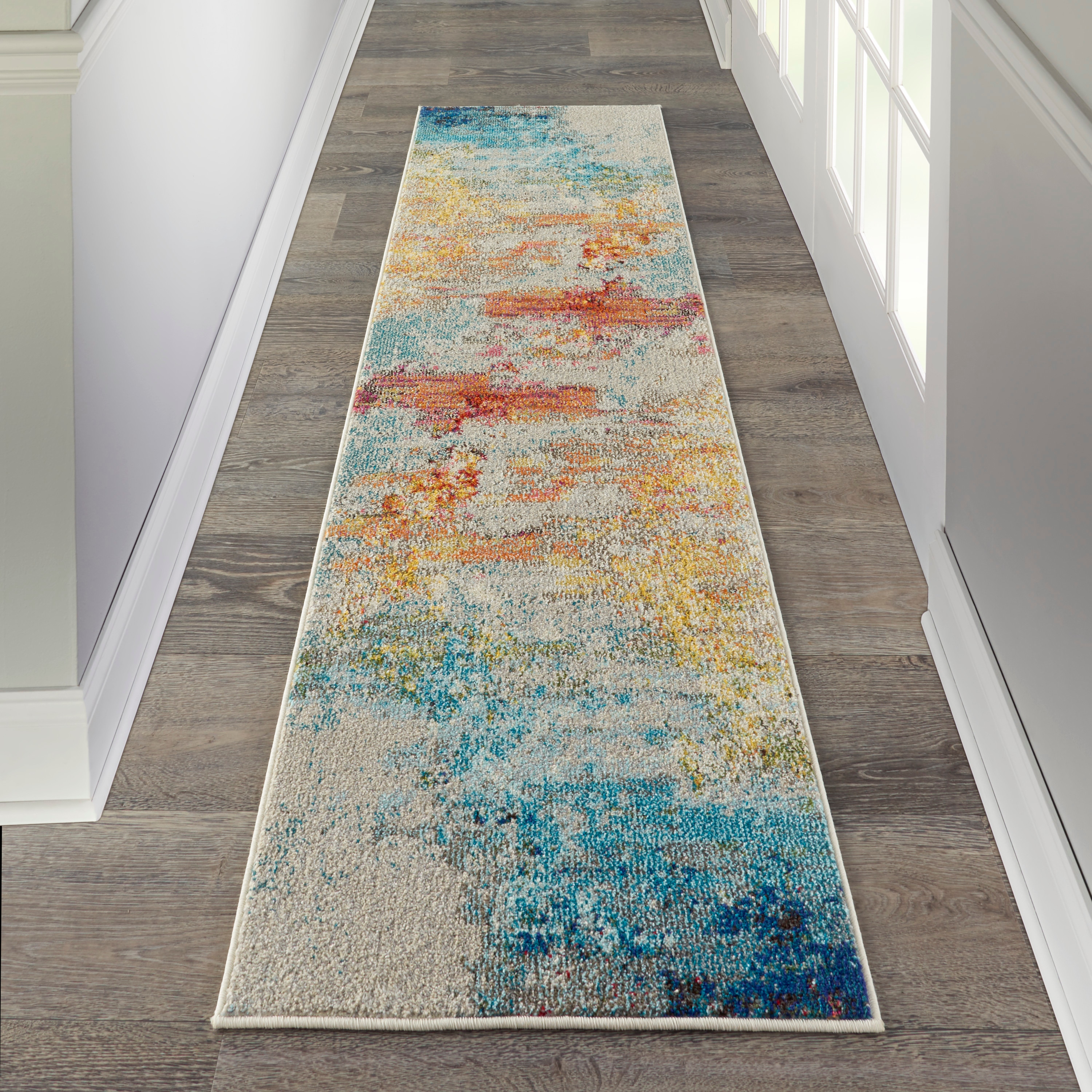 Nourison 99446399885 Celestial 2 x 6 (ft) Loomed Polypropylene Sealife Irregular Indoor Ombre Area rug