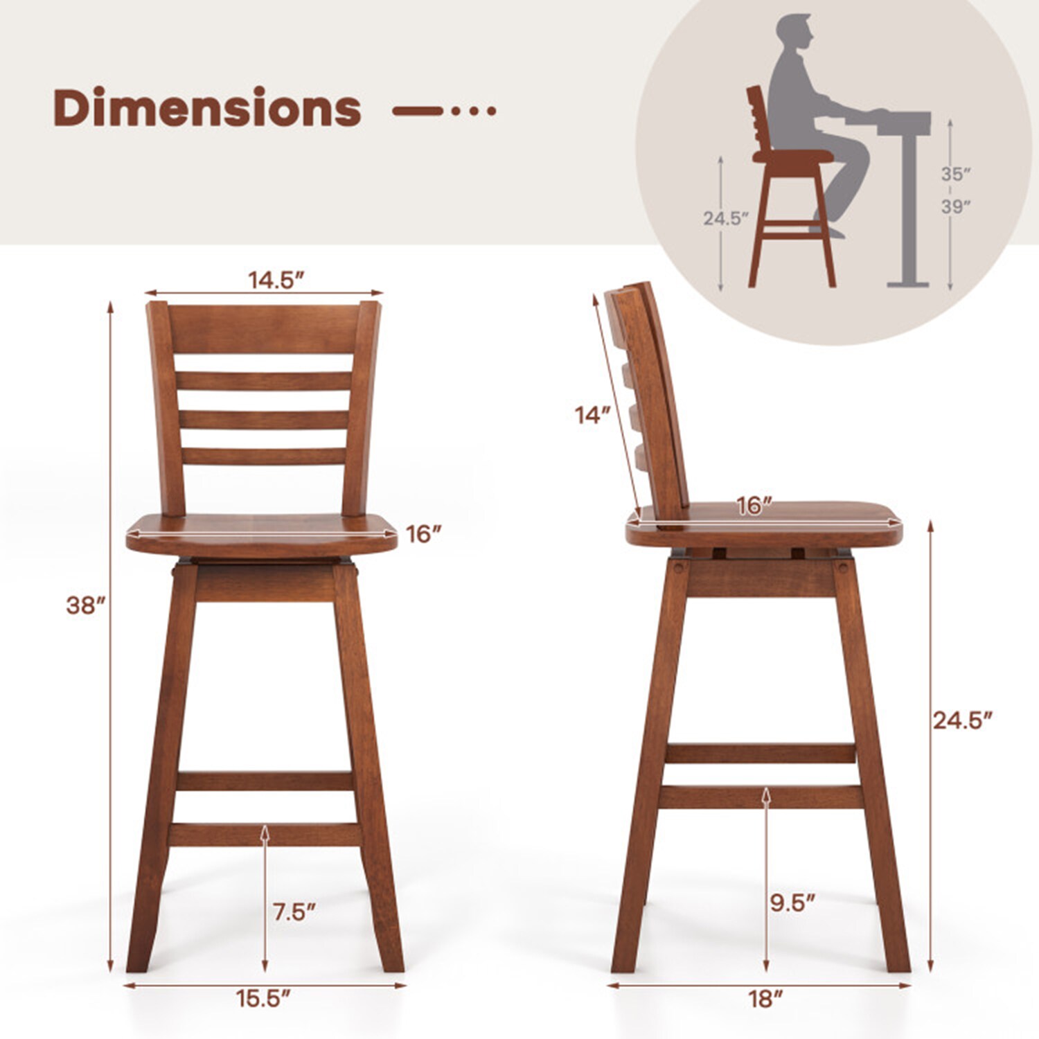Mondawe MD-JV12100BN-24 stools - View #8