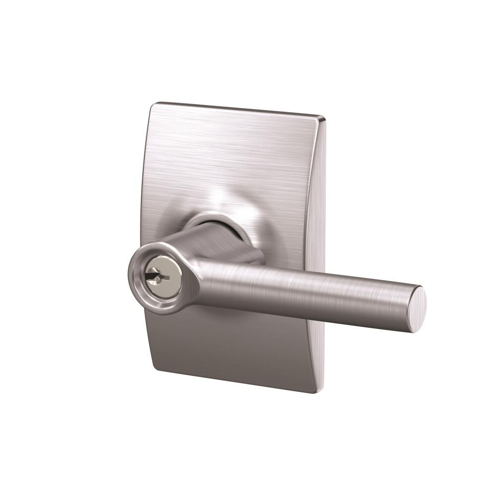 Schlage F51ABRW626CEN F Series Satin Chrome Interior/Exterior Keyed entry Door Handle