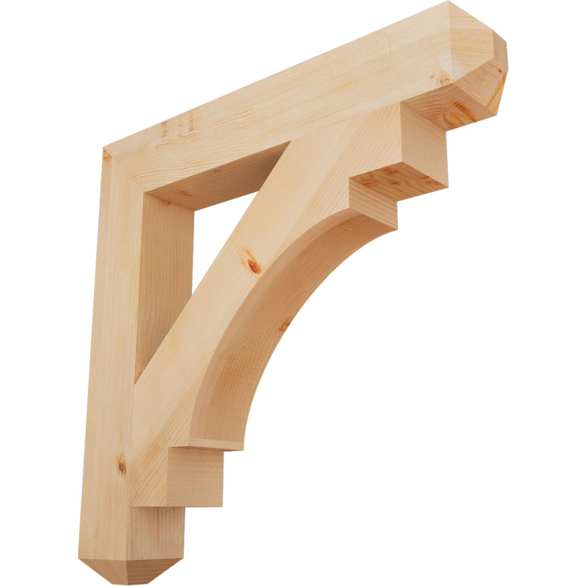 Ekena Millwork BKT06X38X38MRC04SDF Merced craftsman smooth 5-1/2-in x 38-in x 38-in Douglas fir Brown Wood Standard bracket