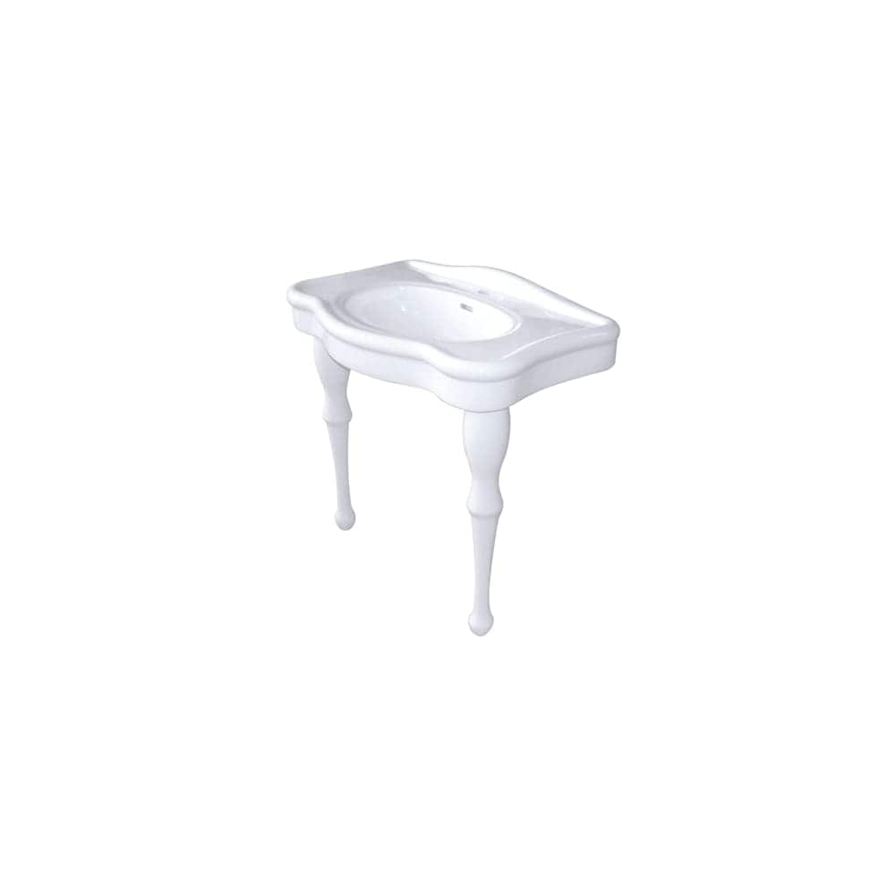 Kingston Brass  VPB5321 Imperial 3178 Inch Oval Ceramic Wall Mounted Bathroom Console with Legs and 1 Faucet Holes at inch Centers