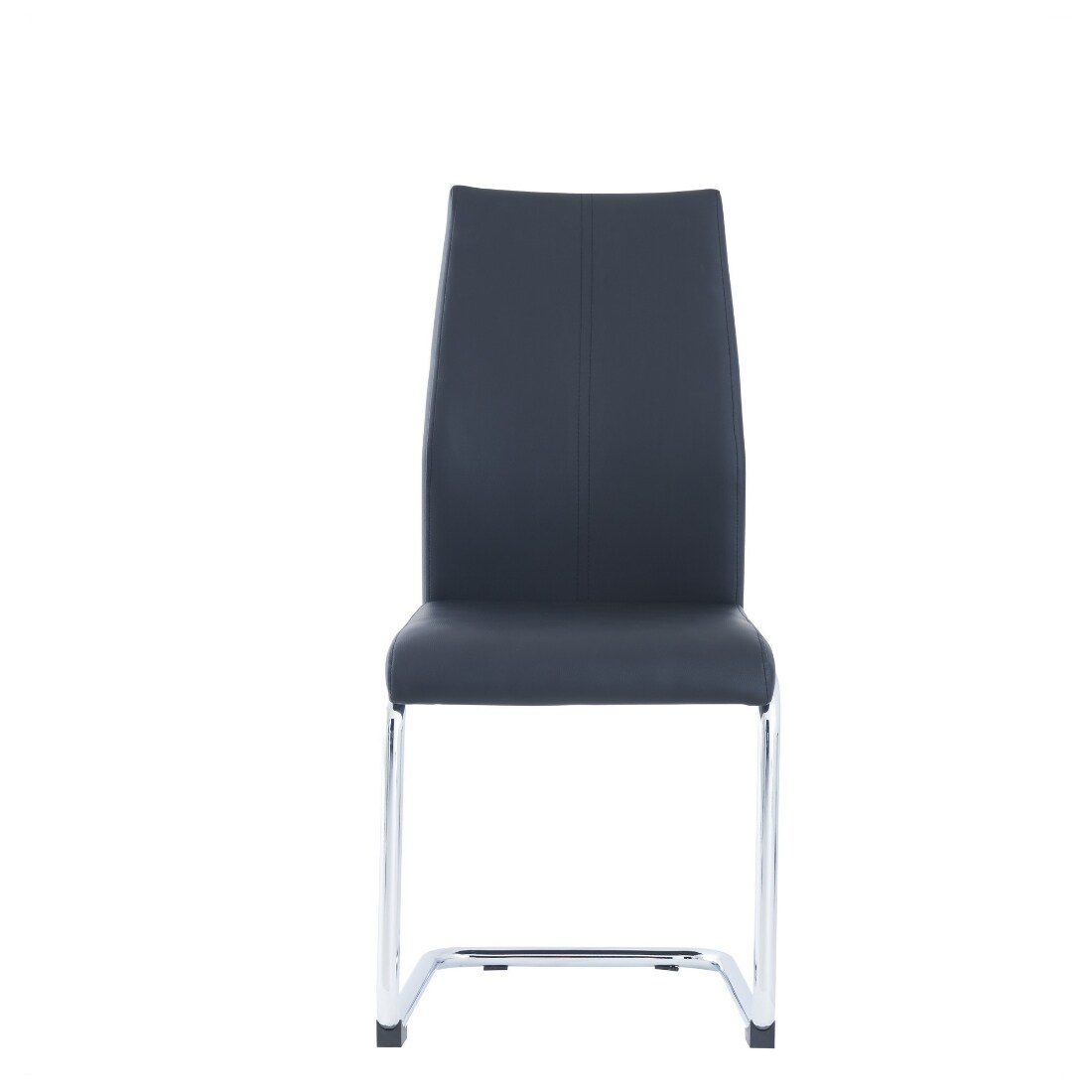 HomeRoots 4000383966 Set of 4 Modern Black Dining Chairs with Chrome Metal Base