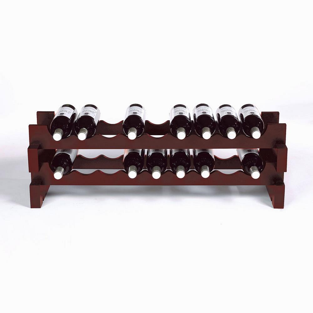 Wine Enthusiast 640 18 04 18-Bottle Mahogany Wood Wine Rack