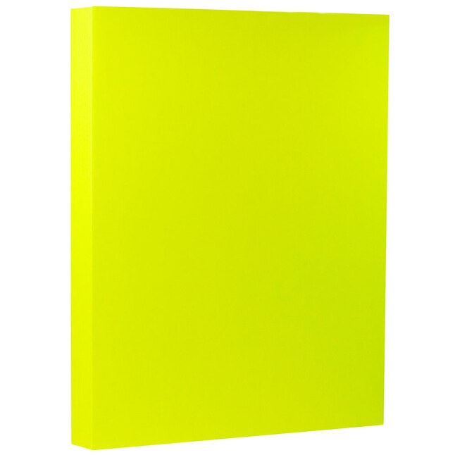 JAM Paper JAM Paper® Neon 43lb Cardstock, 8.5 x 11 Coverstock, Yellow  Neon Fluorescent, 50 Sheets/Pack at