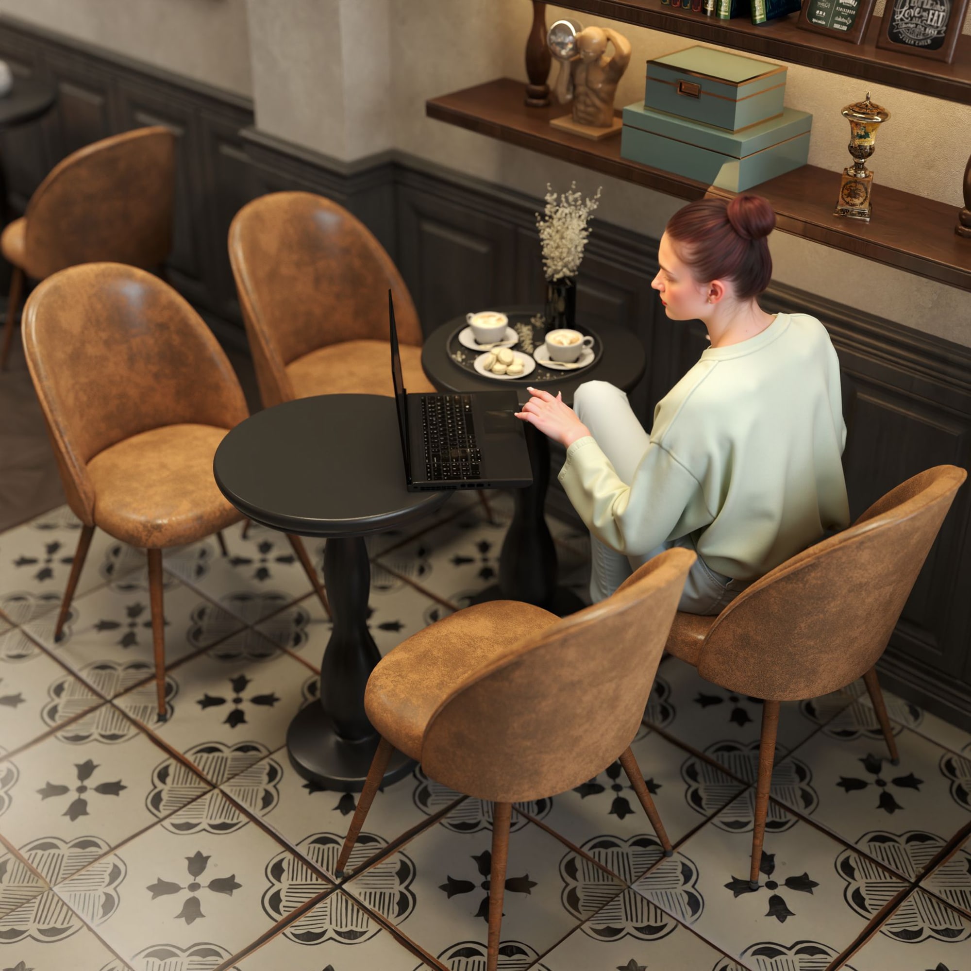 Homy Casa HAVEN BROWN 4PK Dining-Chairs - View #4