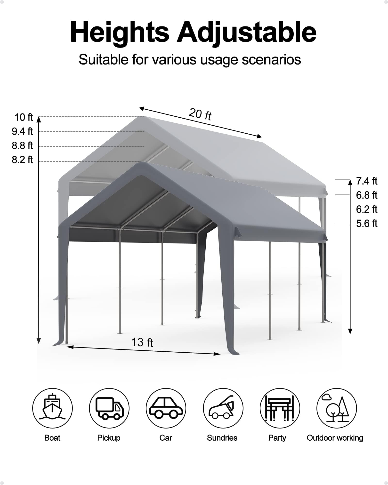 IdealHouse CA7-QJSU-DMXX3TBM4 Carport-Covers - View #6