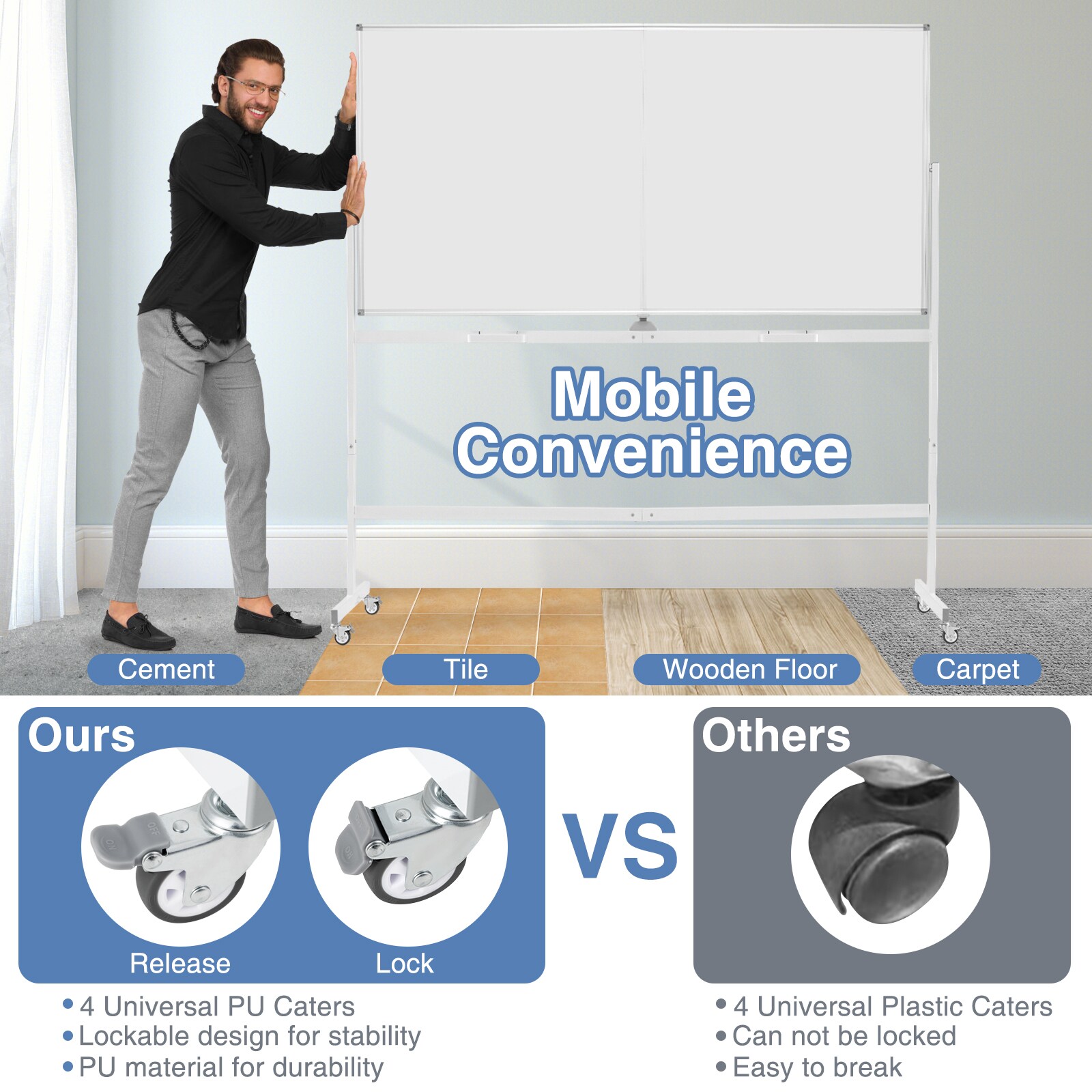 Slickblue D-CO-HW85801BC Dry-Erase-Bulletin-Boards - View #5