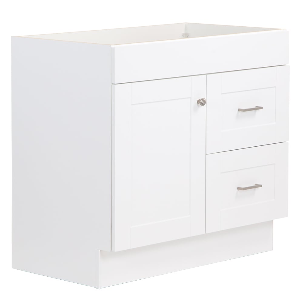 Project Source 36-in White Bathroom Vanity Base Cabinet without Top in ...