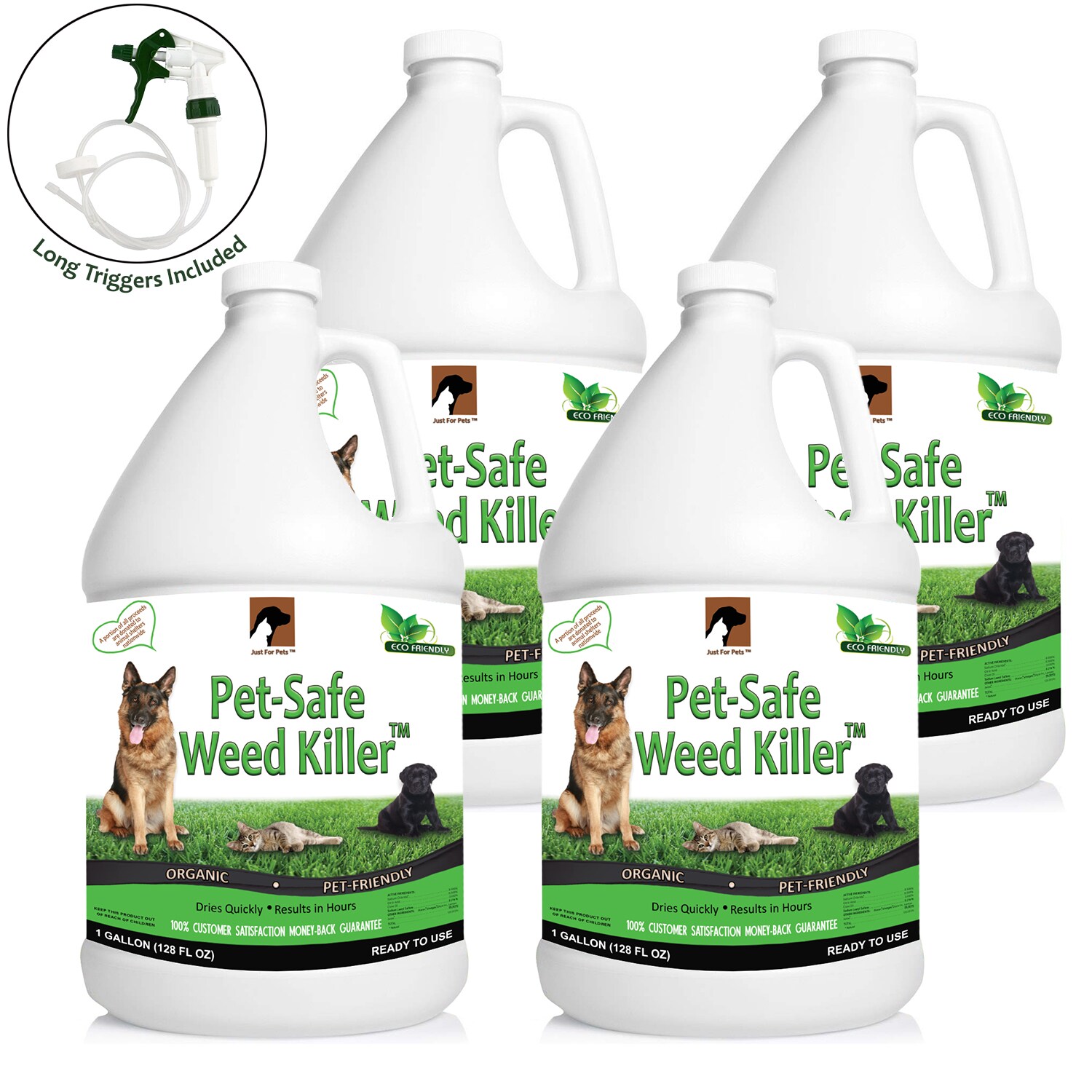 Just For Pets JFPWK-G-T-C PET-FRIENDLY WEED KILLER GALLON W/ TRIGGER SPRAYER (CASE OF 4)