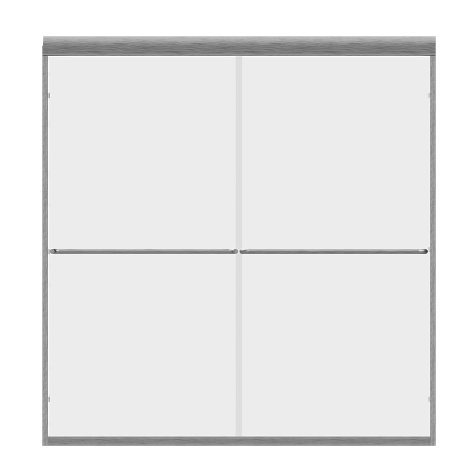 Holcam Eurolite Brushed Nickel 57-in to 60-in x 57.5-in Frameless ...