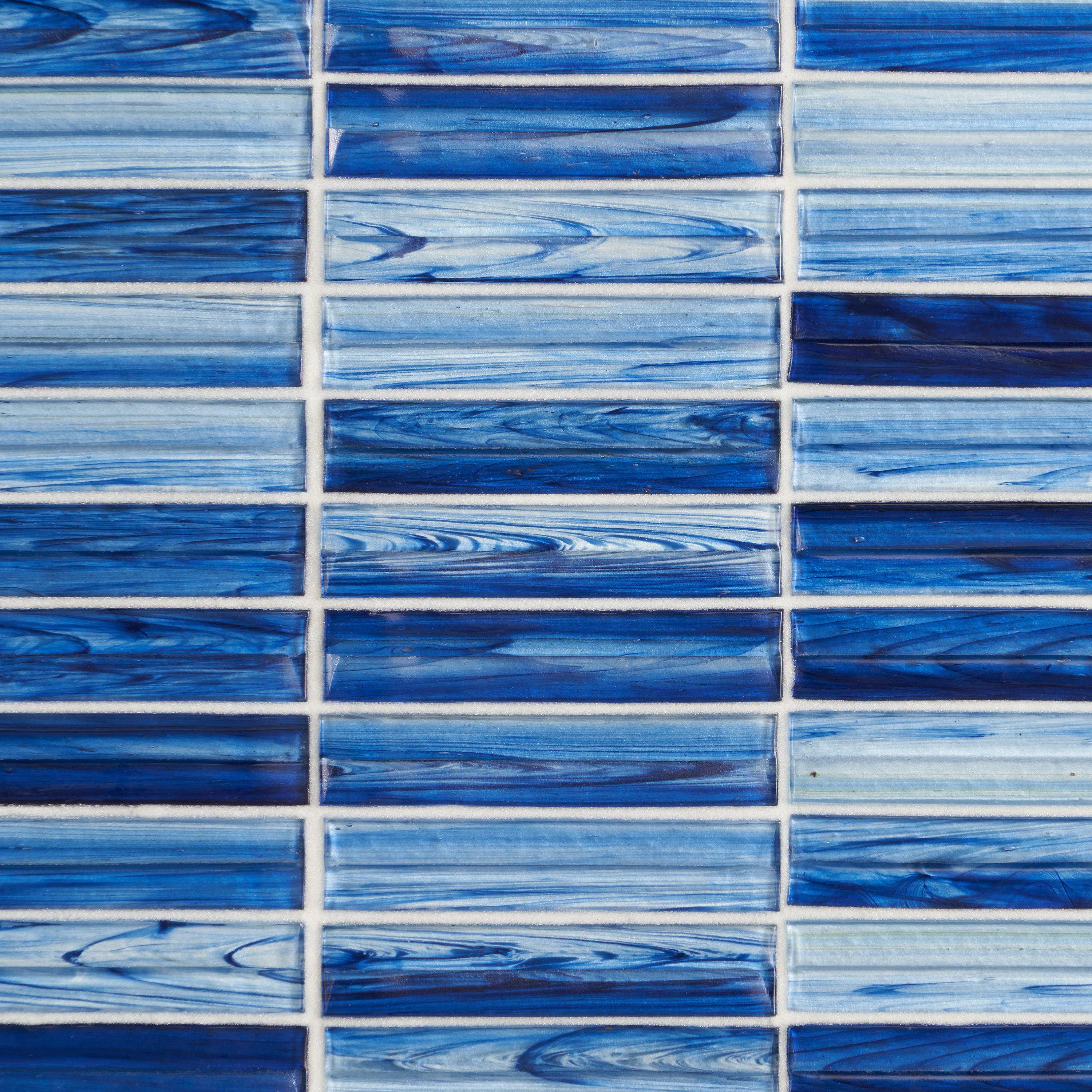 Tara Blue Polished Glass Mosaic Wall Tile