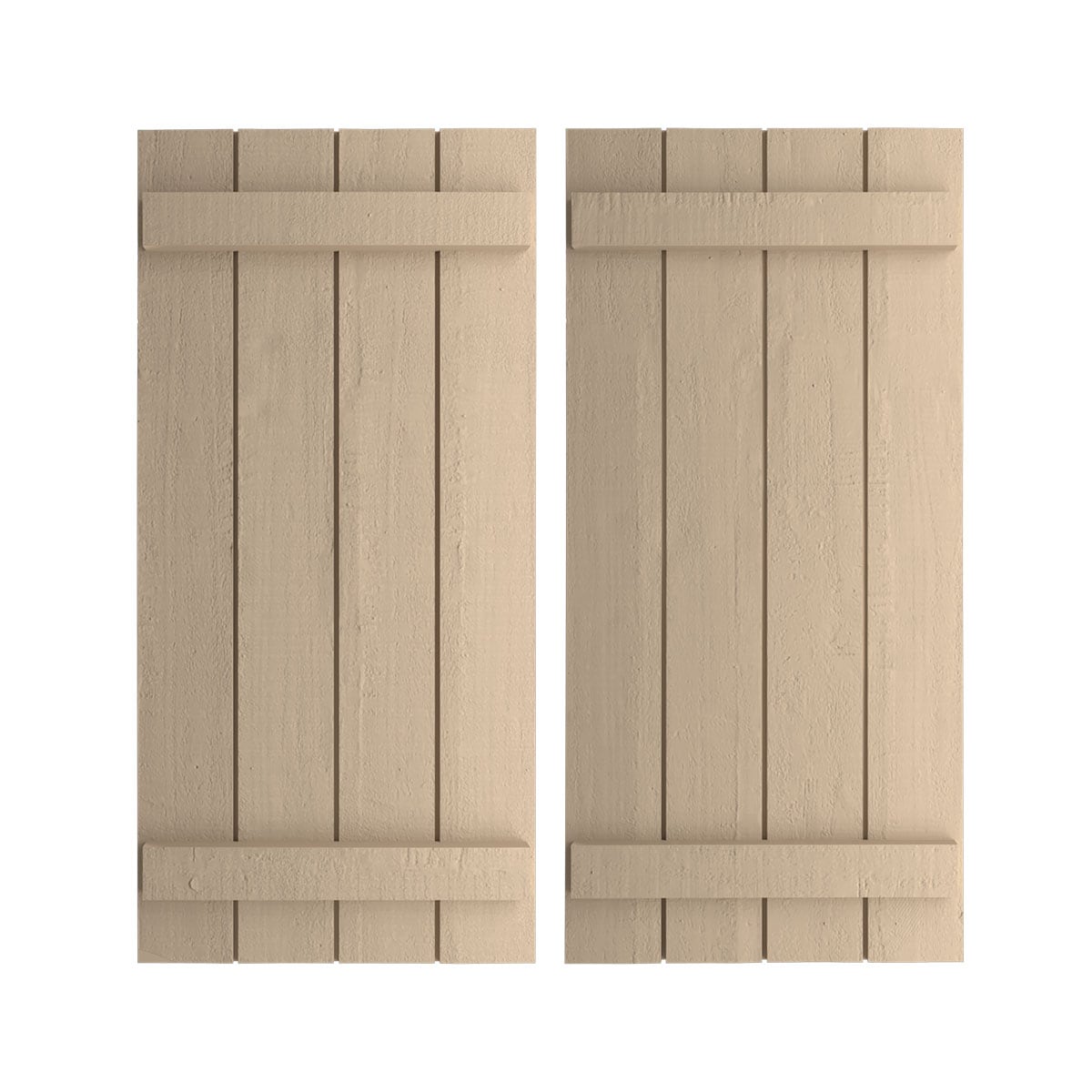 Ekena Millwork SHUBJS22X32RCPR 22-in W x 32-in H Rough Cedar Paintable/Stainable Board and batten Exterior Shutters ( 2 -Pack )