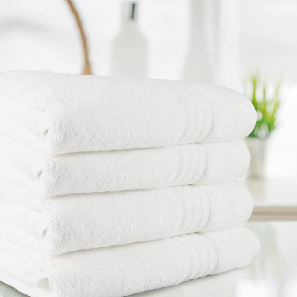 White 100% Cotton Antimicrobial Hotel Towels