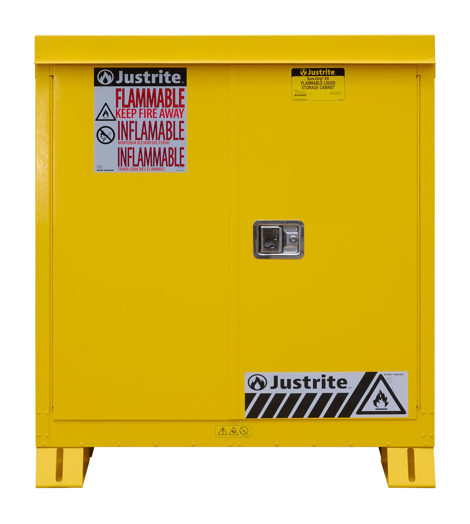 Justrite 813020 45-in W x 49-in H x 22-in D Freestanding Steel Garage Cabinet in Yellow