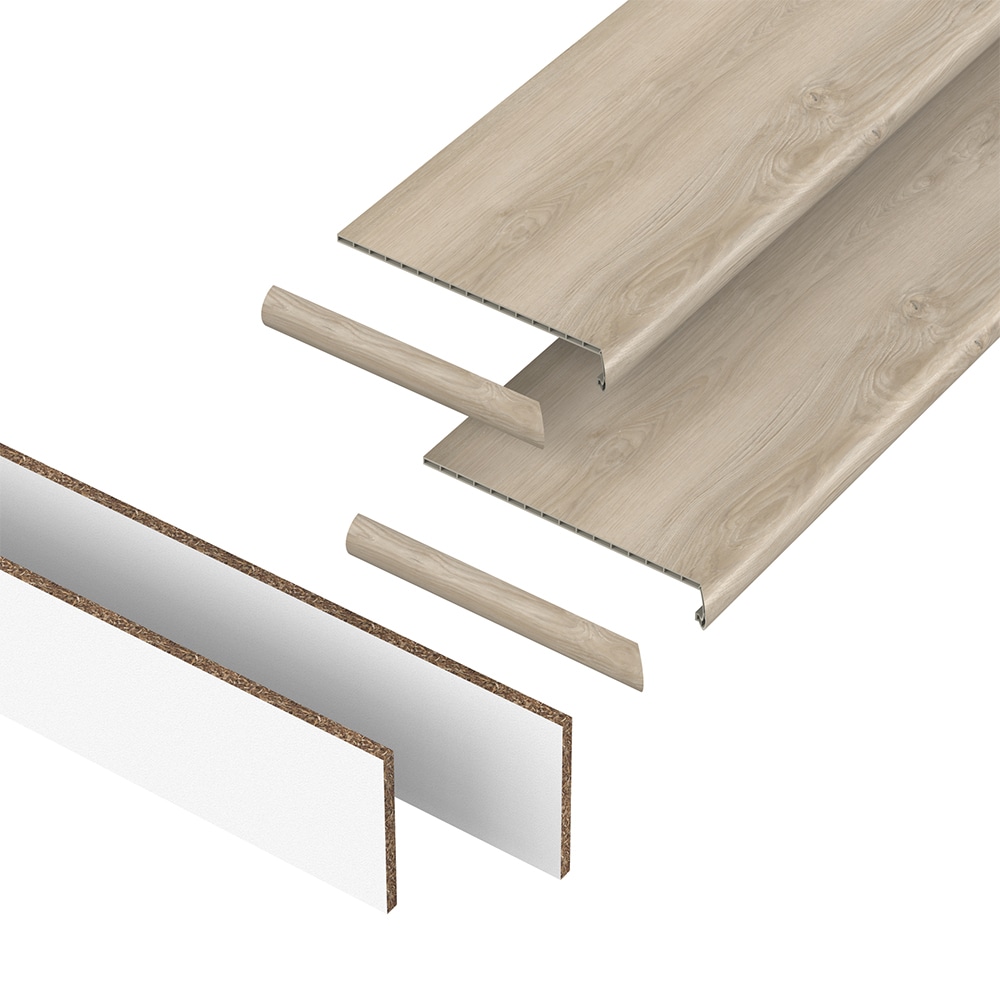 Pergo StairCraft (2-pack tread and riser kit) 48-in L x 12.2-in W x 1.73-in T Oslo Vinyl Bullnose Stair Tread