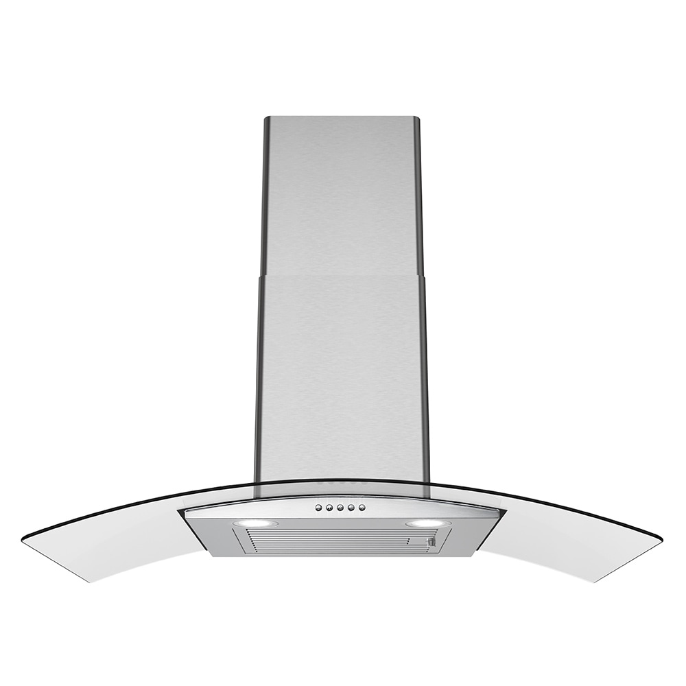 Streamline T-8065-1-DT 36 inch Ducted 220-CFM Brushed Stainless Steel Wall-Mounted Range Hood with Charcoal Filter