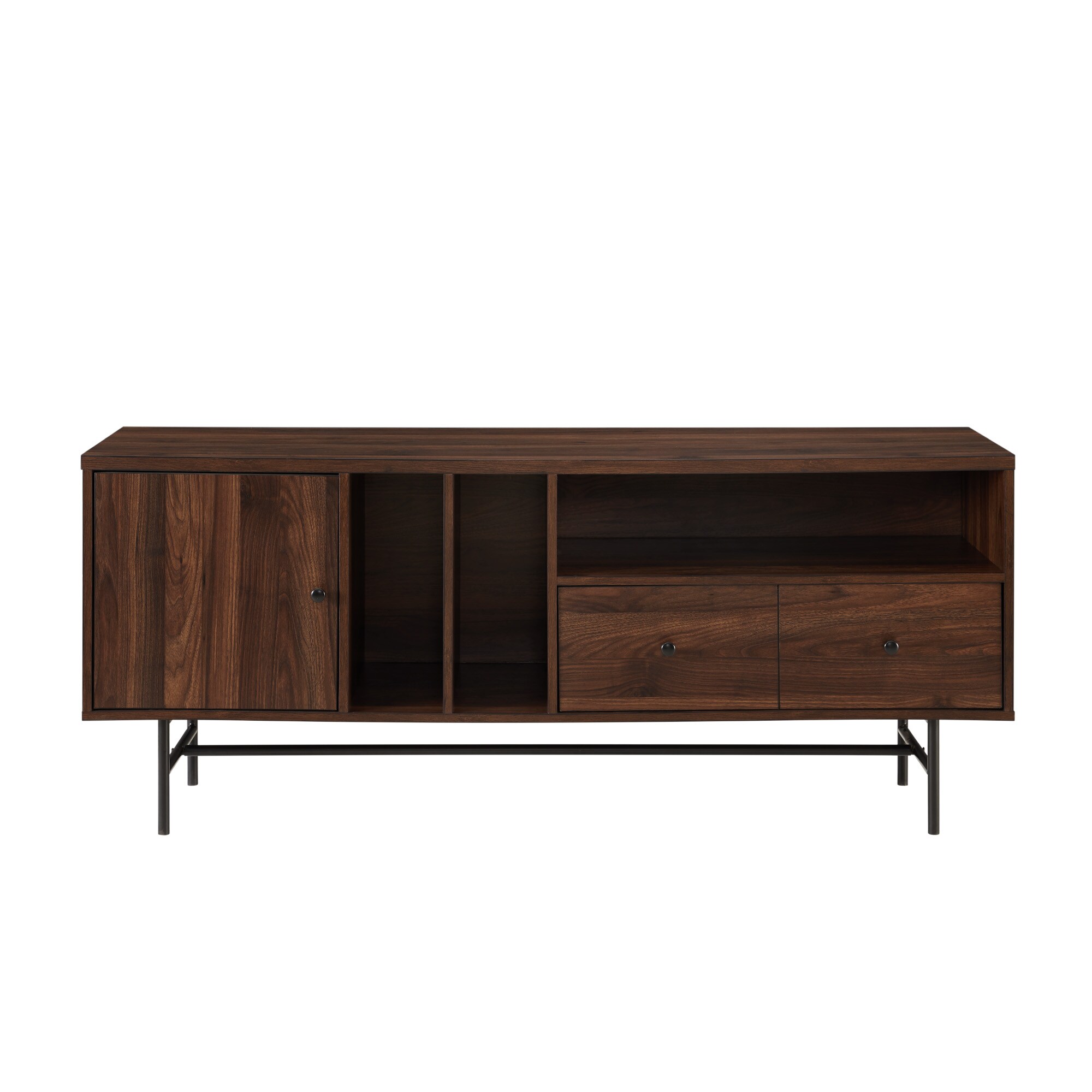 Walker Edison Modern/Contemporary Dark Walnut Tv Stand (Accommodates ...