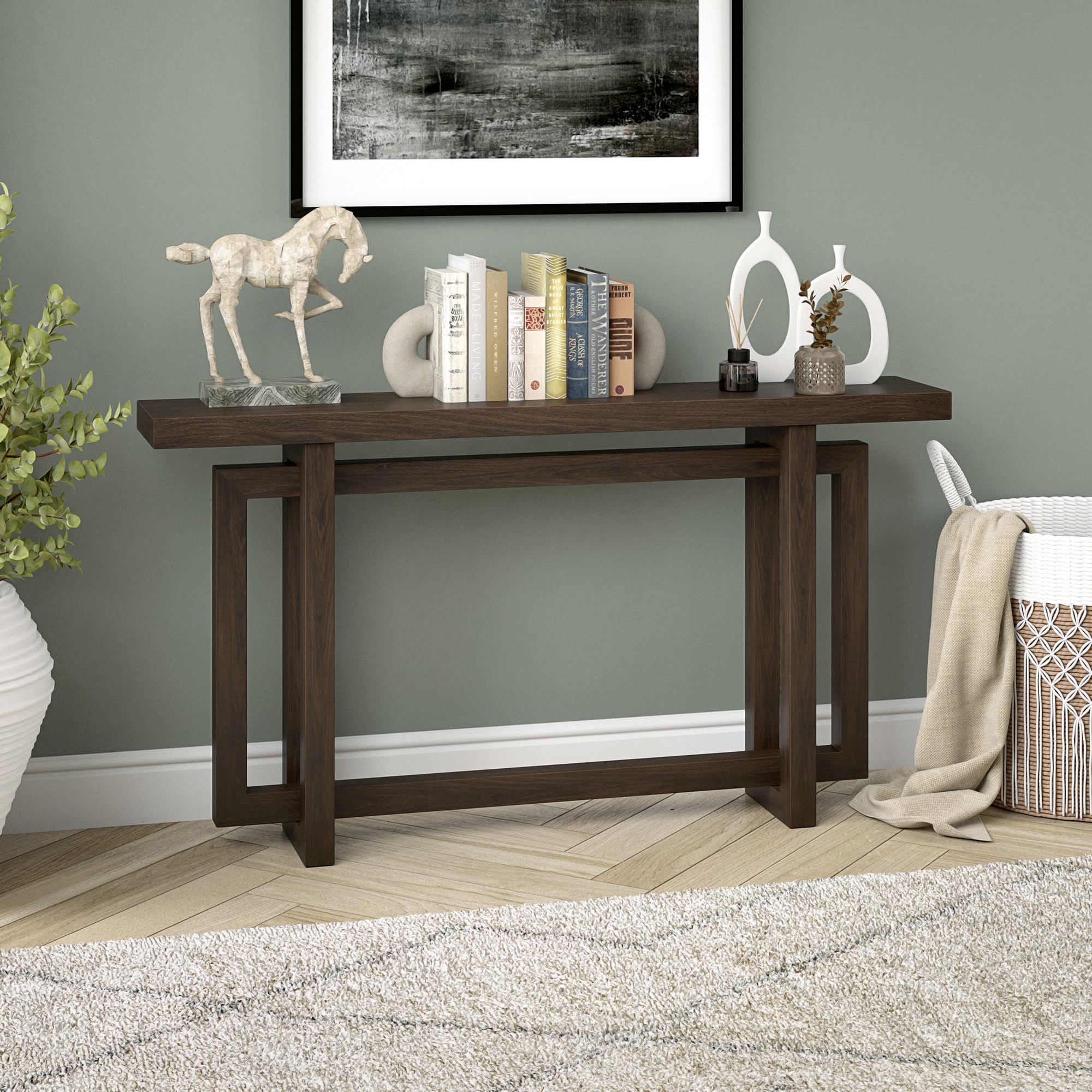 Hailey Home AT2243 Breslow Modern Alder Brown Console table