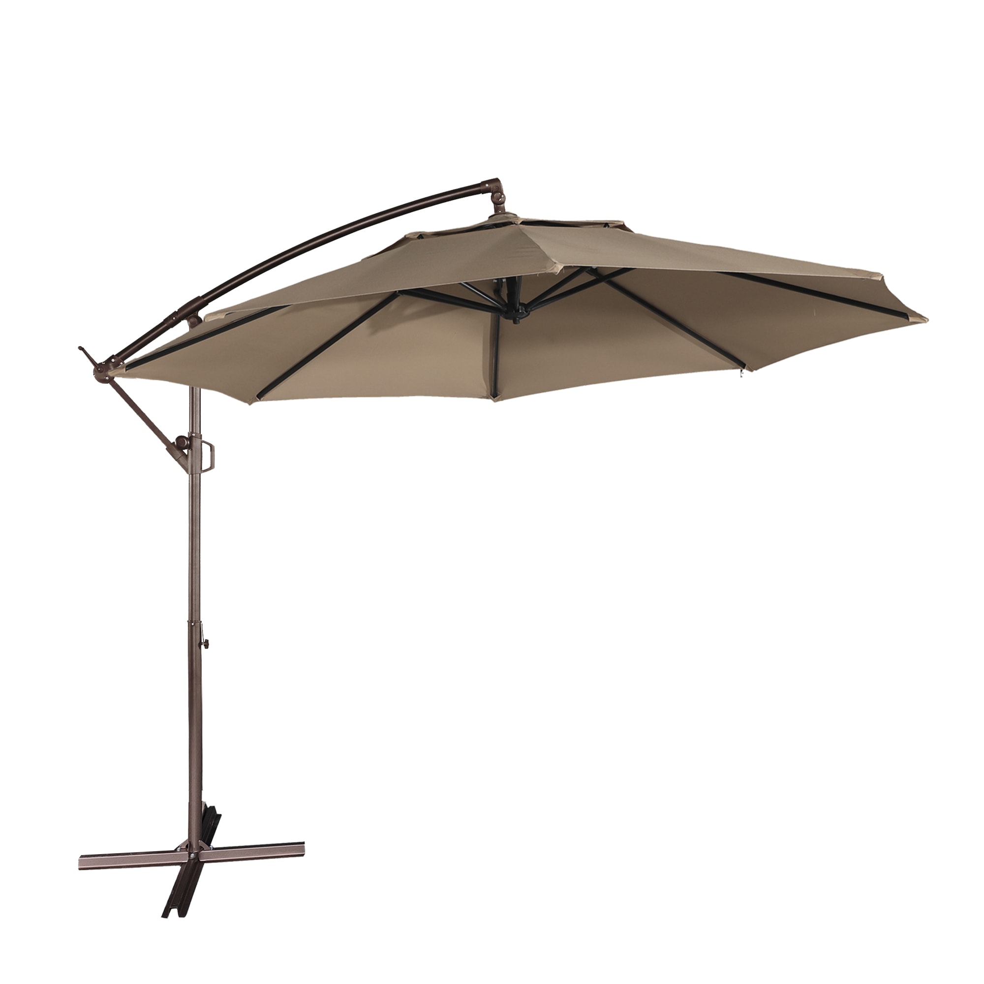 Mondawe WF-WS945 11-ft Iron Tan Crank Offset Patio Umbrella