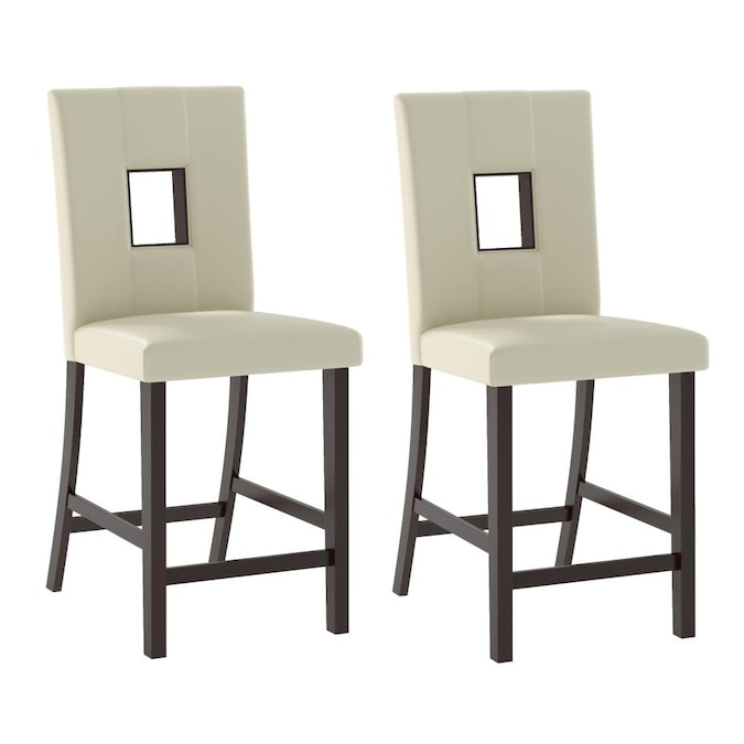 Corliving Bistro Faux Leather, Leather Keyhole Dining Chairs