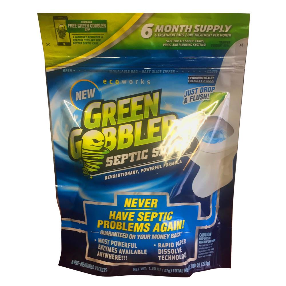 Green Gobbler Set of 6 Drain Cleaner Packets with 12 Drain Sticks 