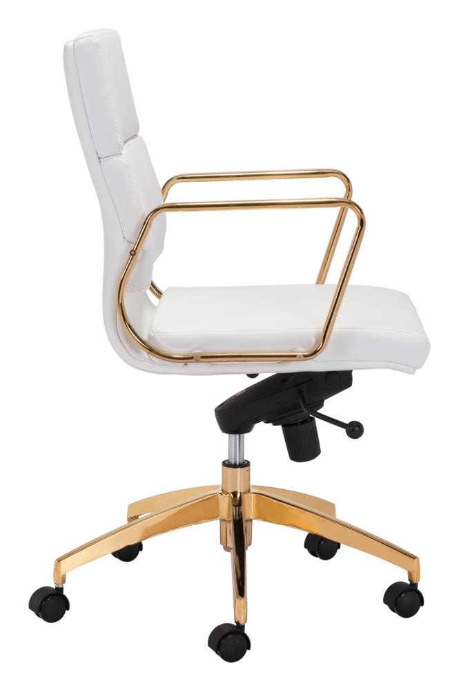 modern white and gold desk chair