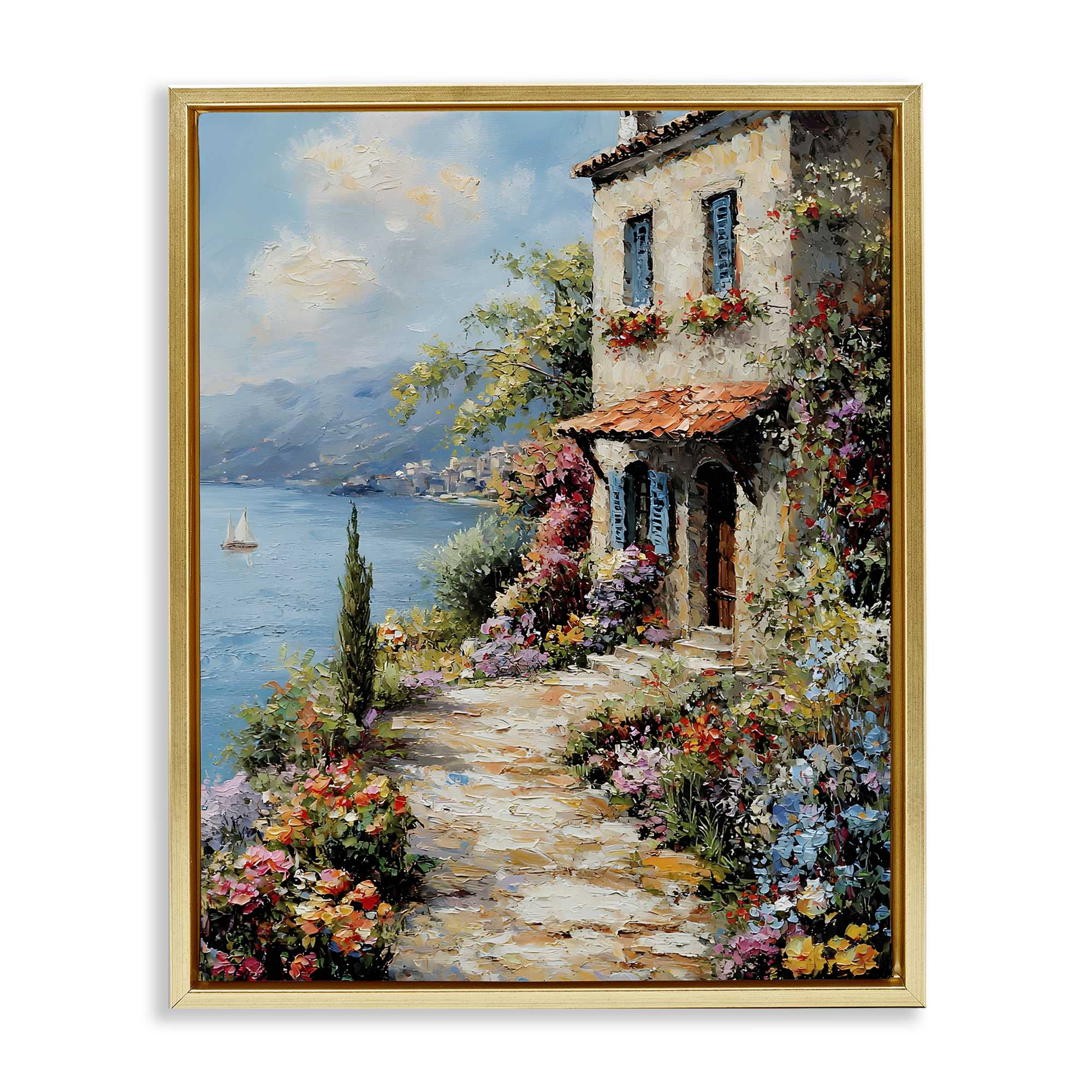 Stupell Industries BT-709-FFG-16X20 Seaside Cottage Architecture Floating Frame design by Franklyn Gregory