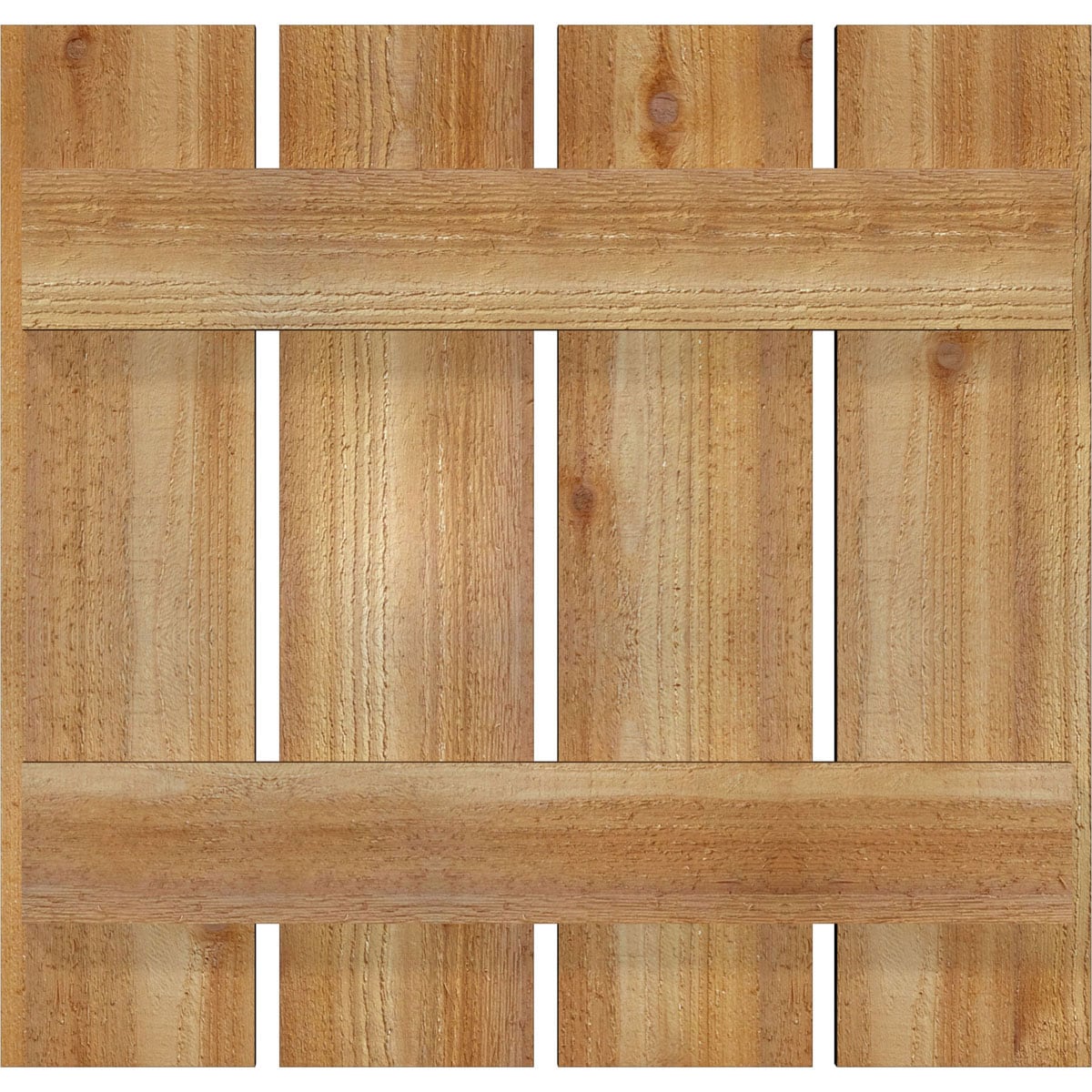 Ekena Millwork RBS06S23X022RWR 23-in W x 22-in H Unfinished Paintable/Stainable Board and batten Spaced Wood Exterior Shutters ( 2 -Pack )